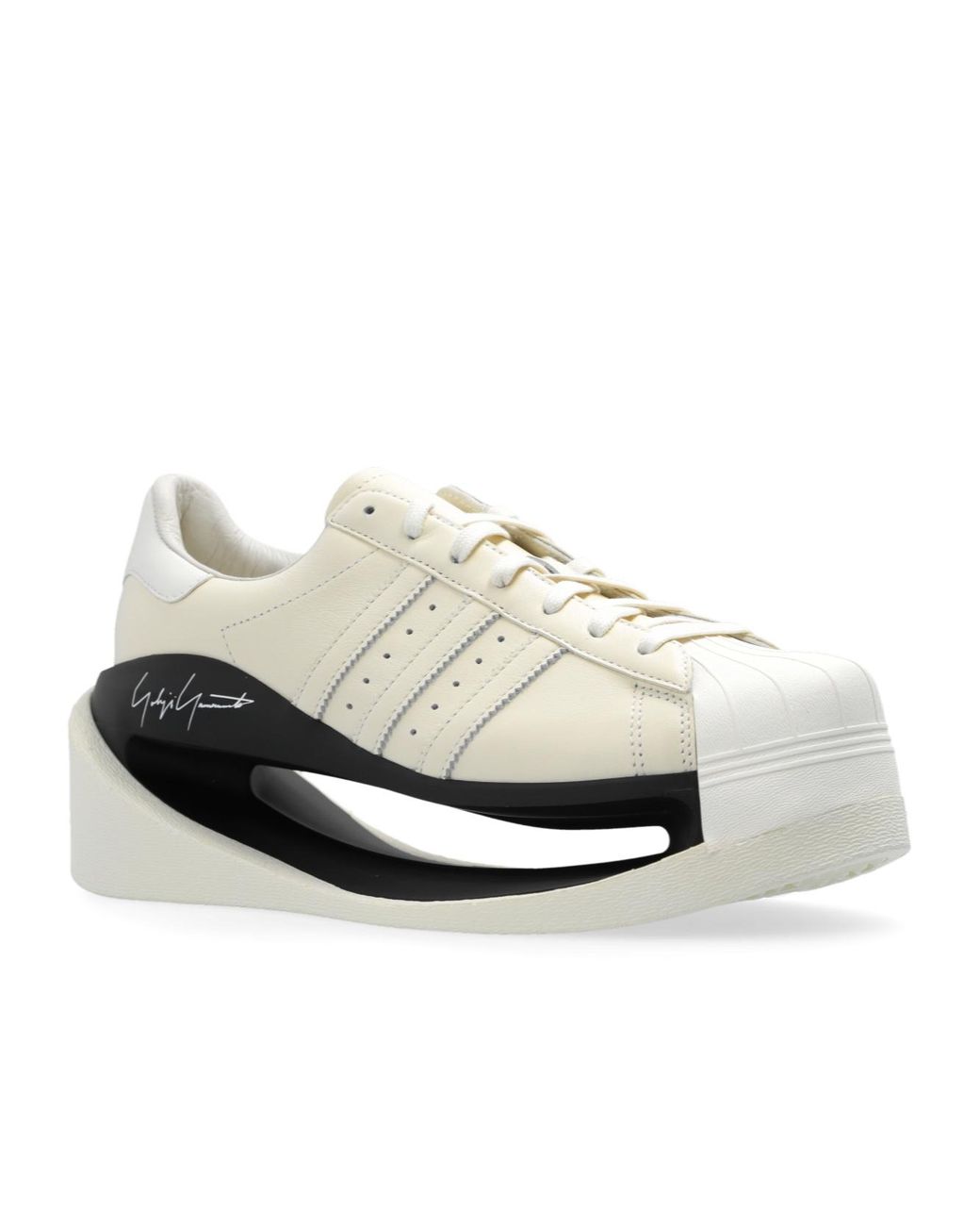 Y-3 White Gendo Superstar Leather Sneakers for men