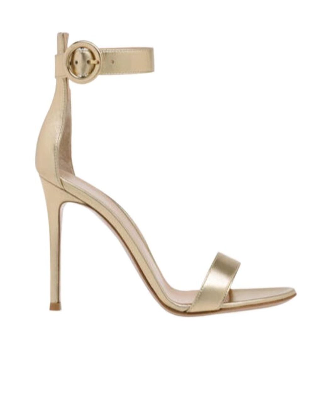 Gianvito Rossi White Portofino Buckle-Strapped Heeled Sandals