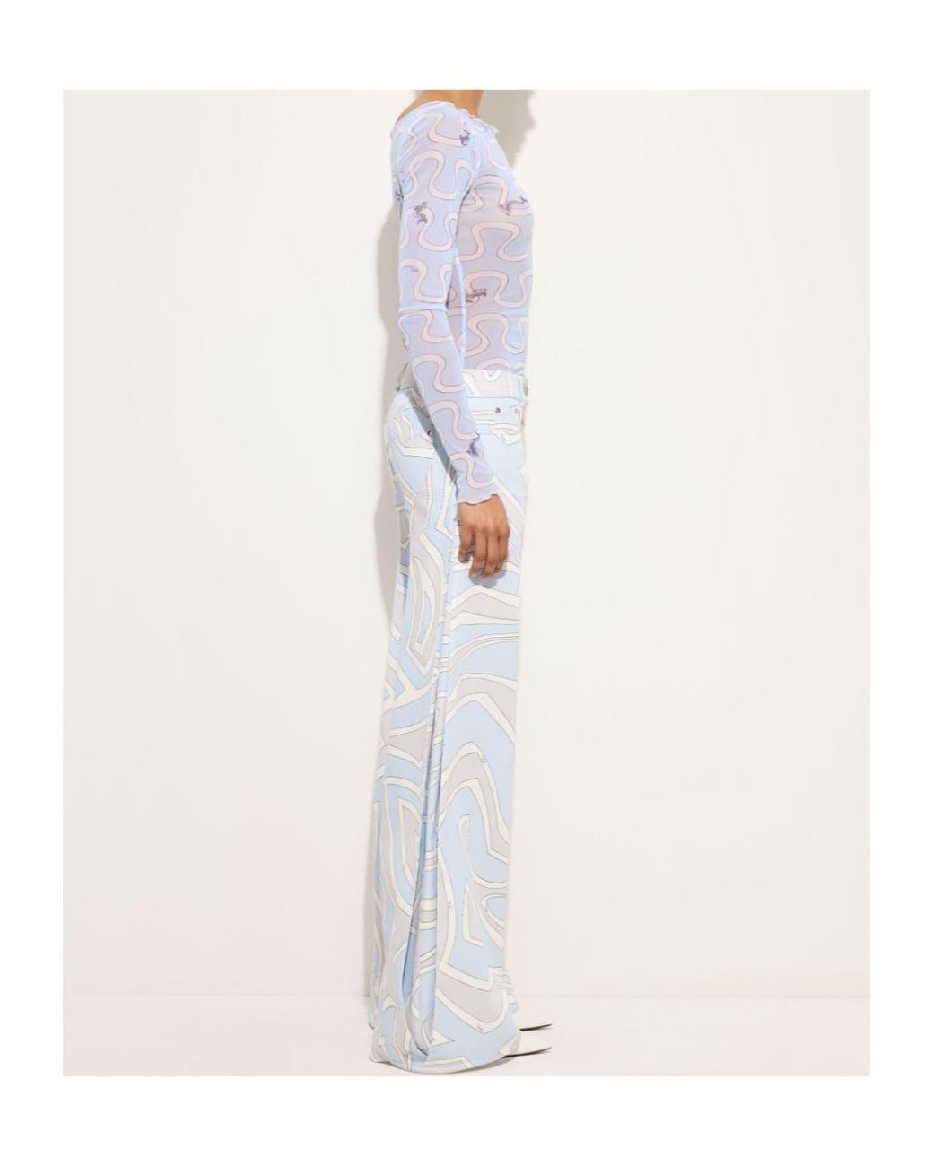 Emilio Pucci Blue Pucci Printed Long Sleeve Top
