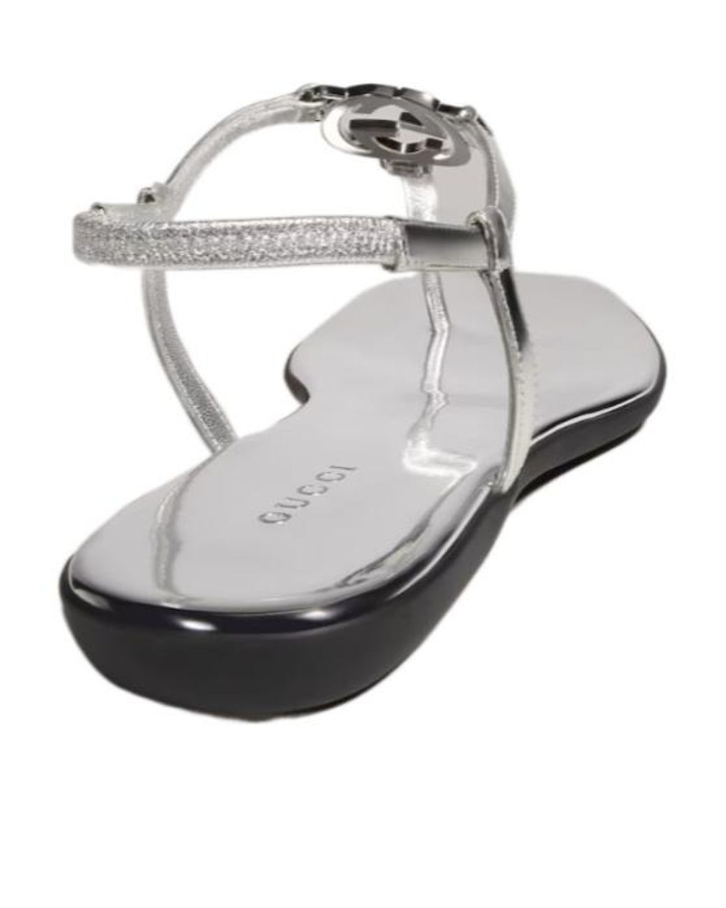 Gucci White Interlocking G Thong Sandals