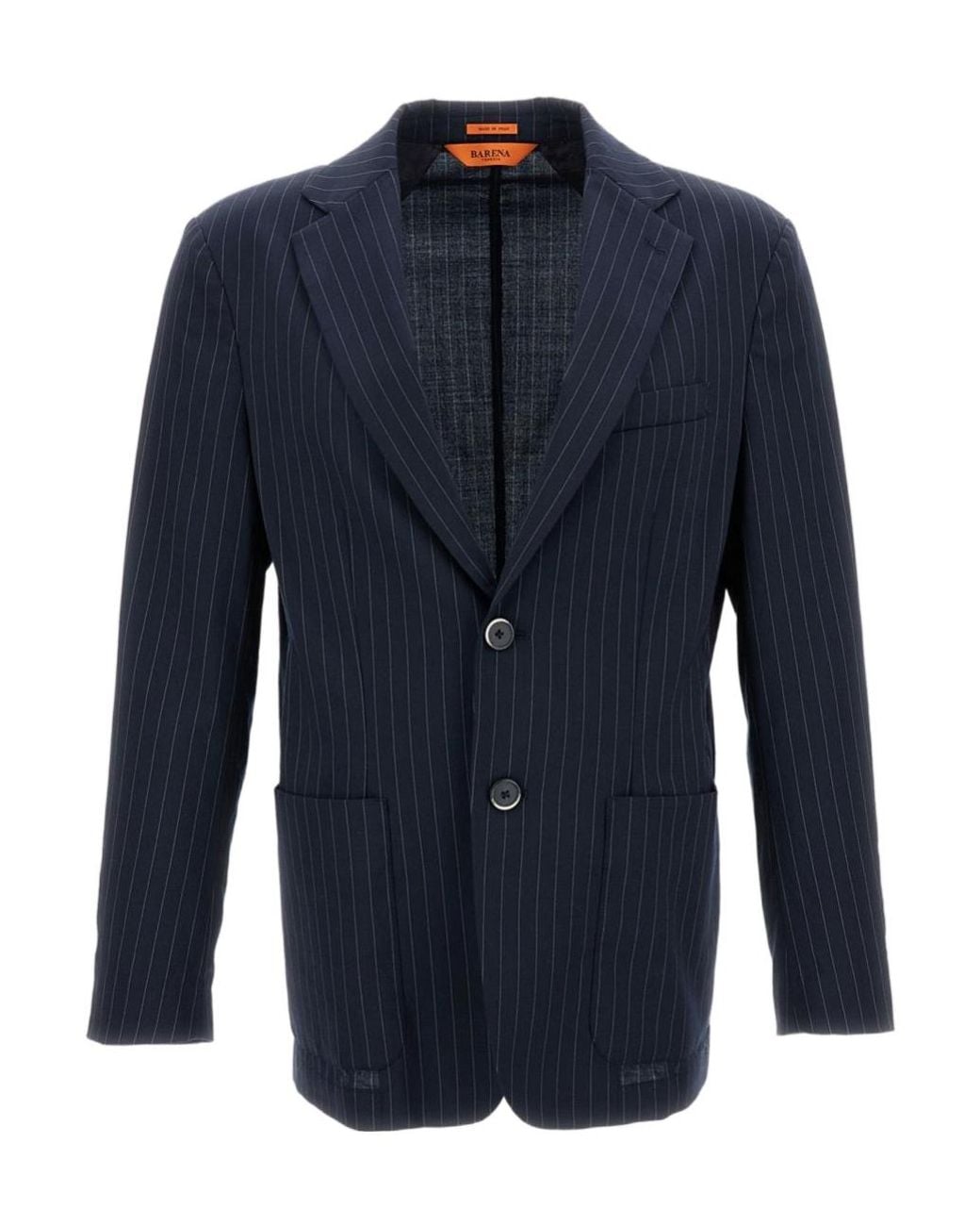Barena Blue Striped Single-Breasted Blazer for men