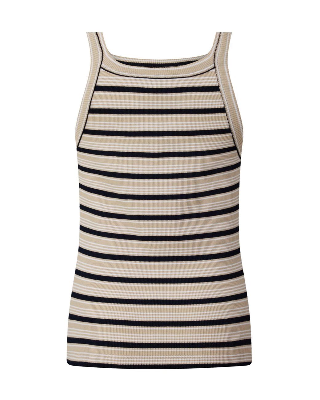 Fendi Gray Minimal Striped Tank Top