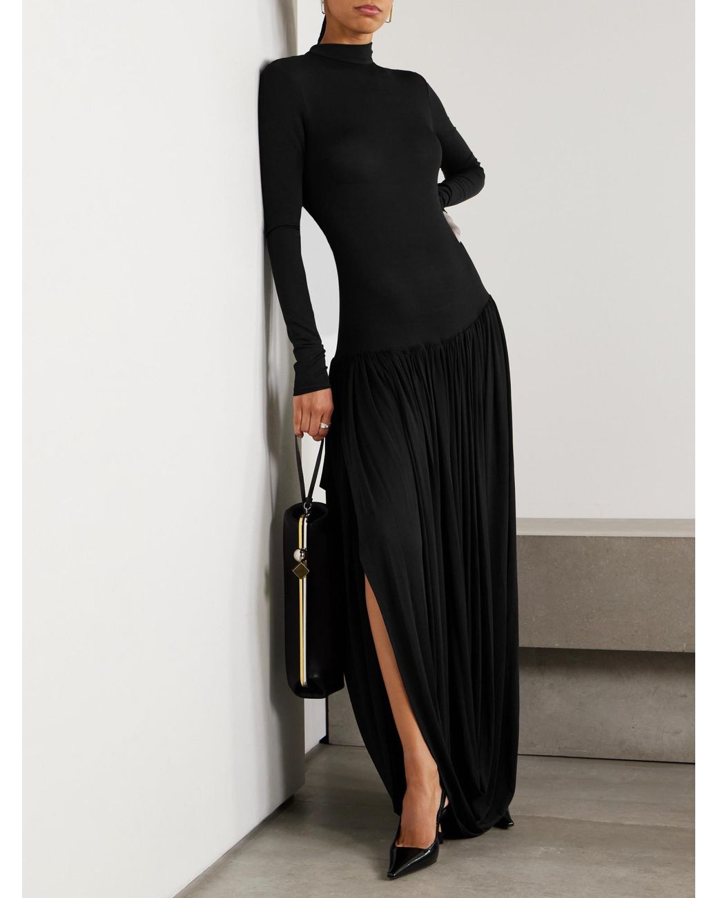 Magda Butrym Black Stretch-Jersey Maxi Dress