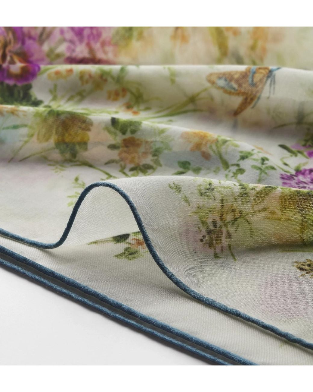 Dior White Iviera Toile De Jouy Floral Garden Shawl