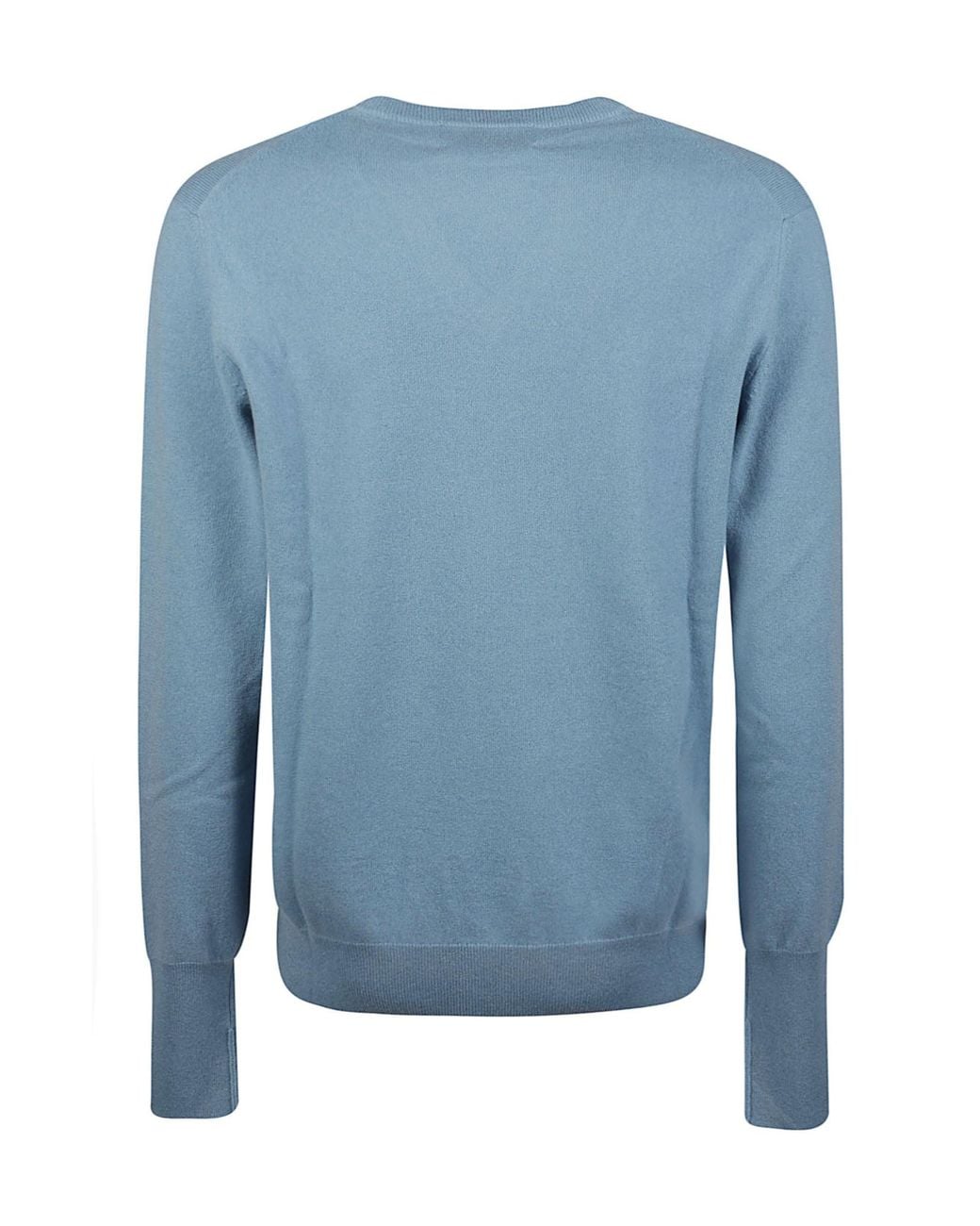 Ballantyne Blue V-Neck Knitted Jumper for men