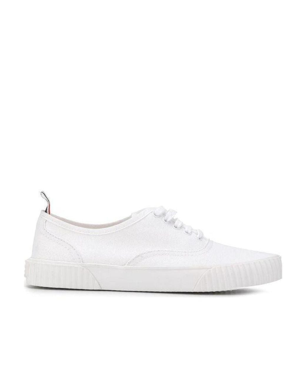 Thom Browne White Heritage Panelled Sneakers