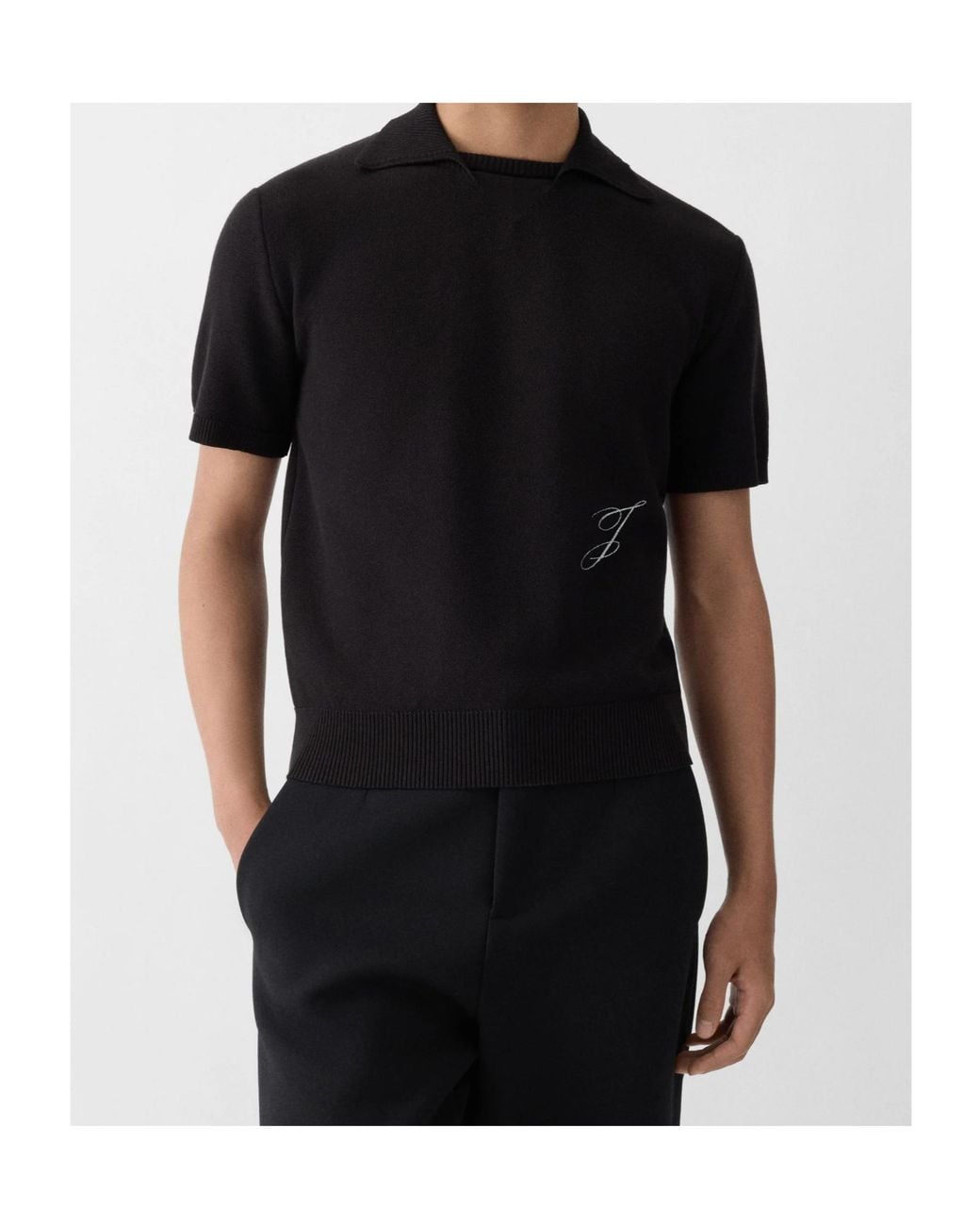 Jacquemus Black Knitted Polo Shirt for men