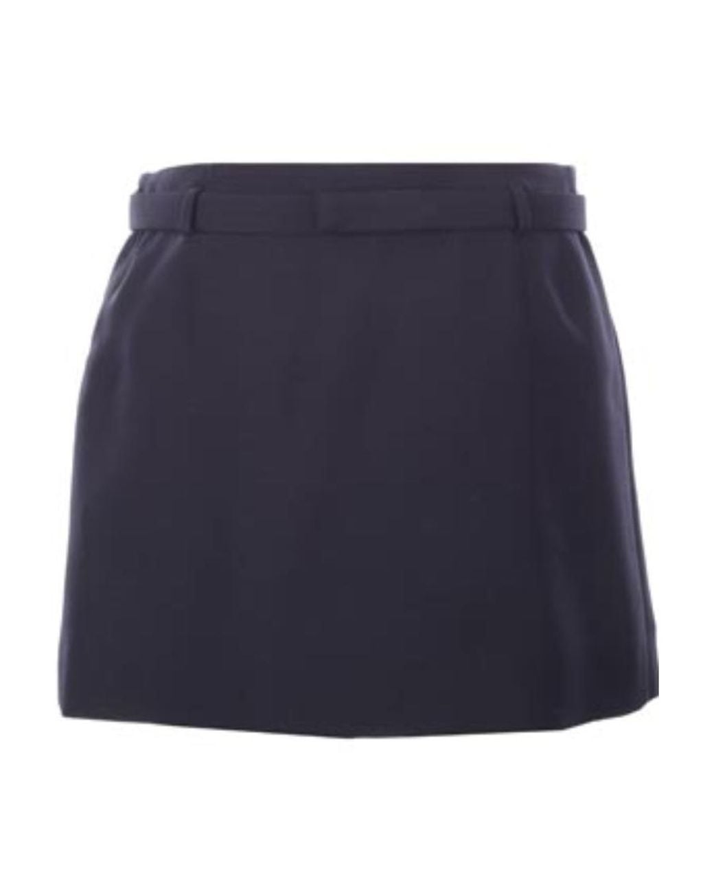 Valentino Blue Logo-Plaque Mini Skirt