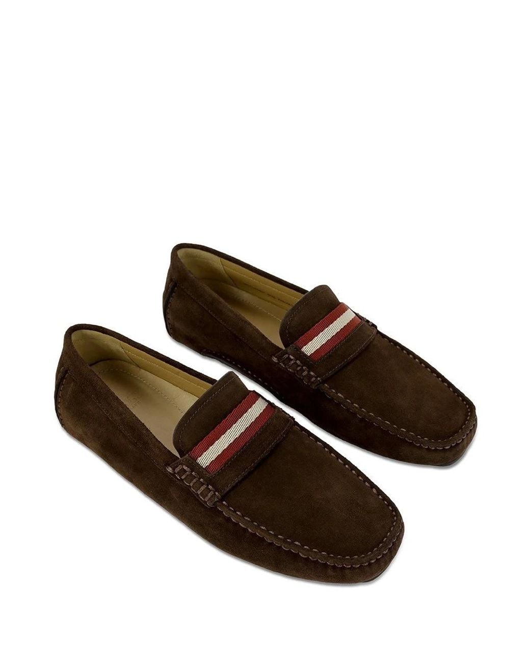Bally Brown Logo Business Casual Shoes for men
