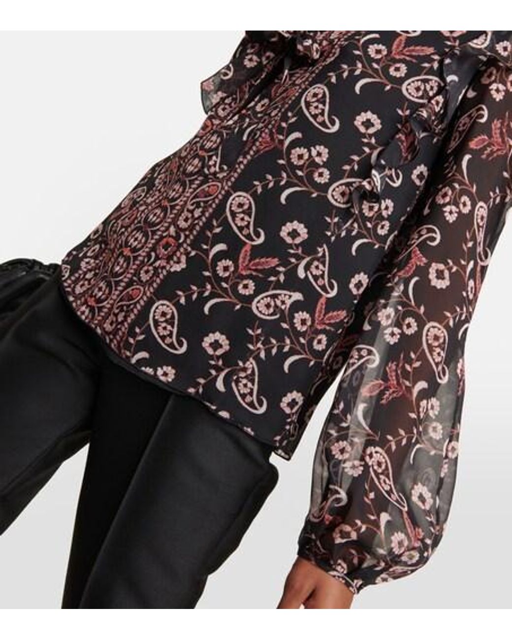 Giambattista Valli Brown Printed Silk Blouse