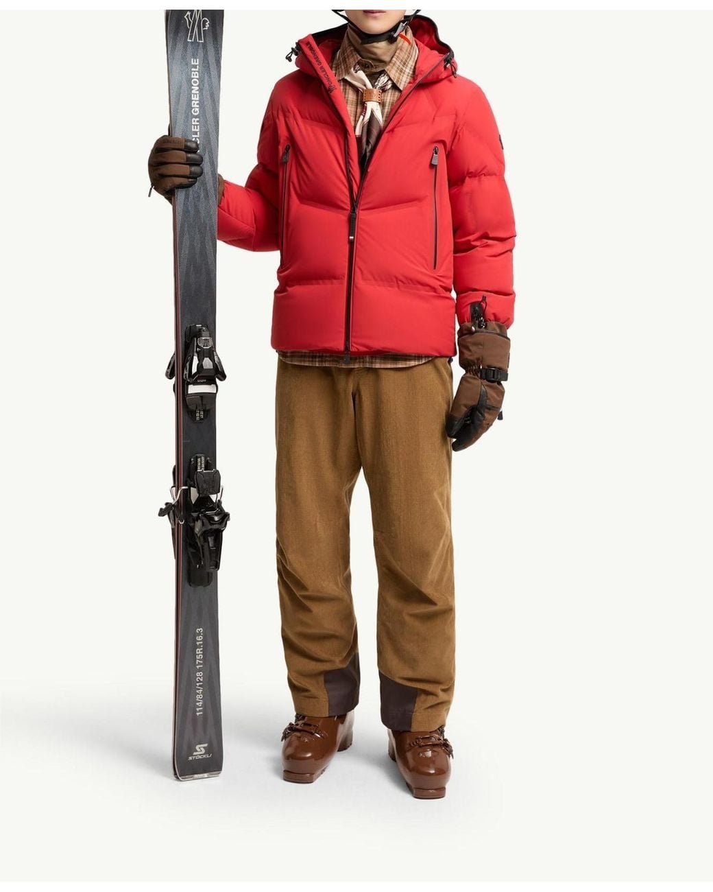 Moncler Red Angren Hooded Insulated Ski Jacket for men