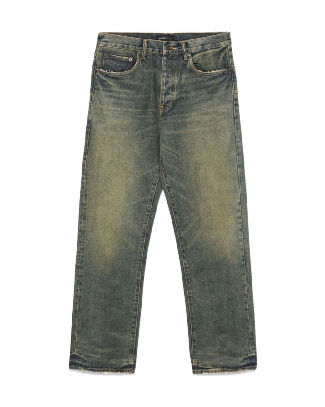 Purple Brand Green Belt-Loop Jeans for men