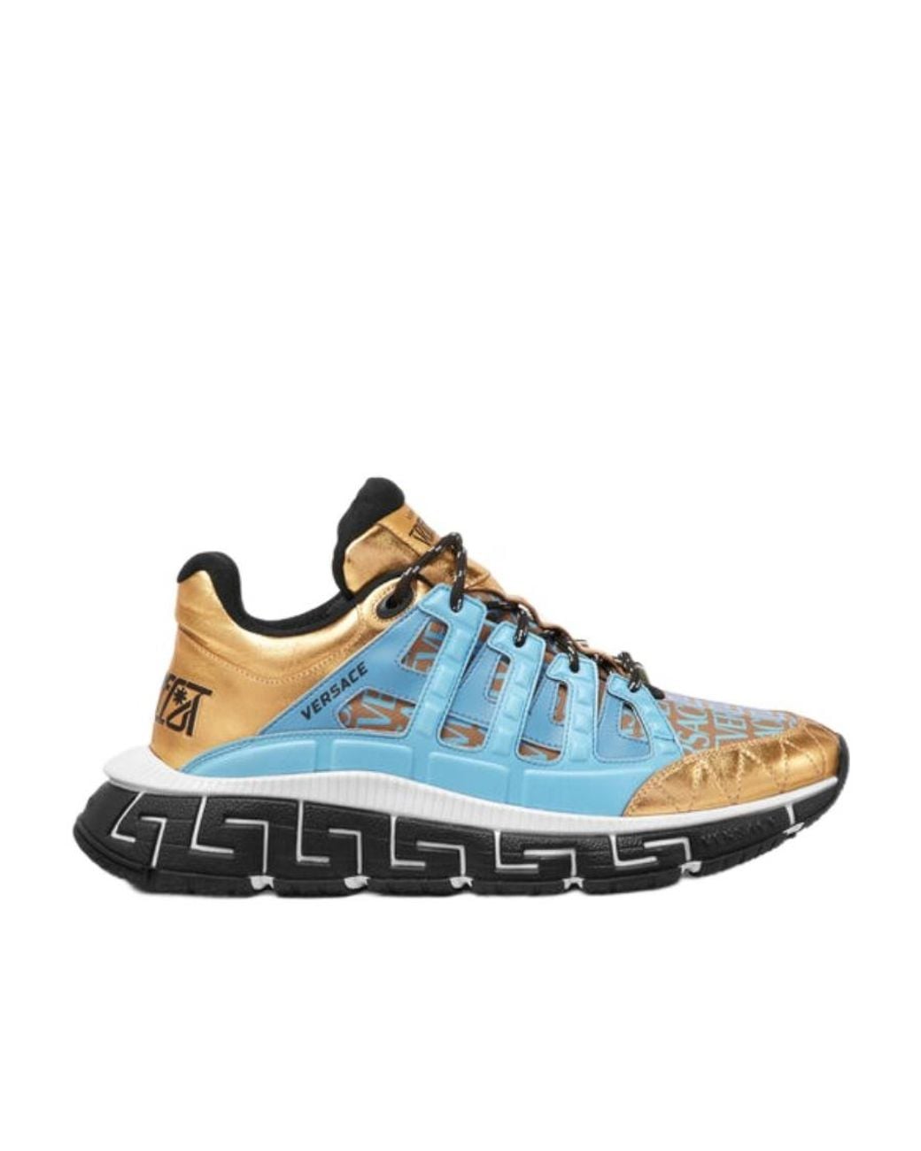 Versace Brown Trigreca Leather Sneakers for men