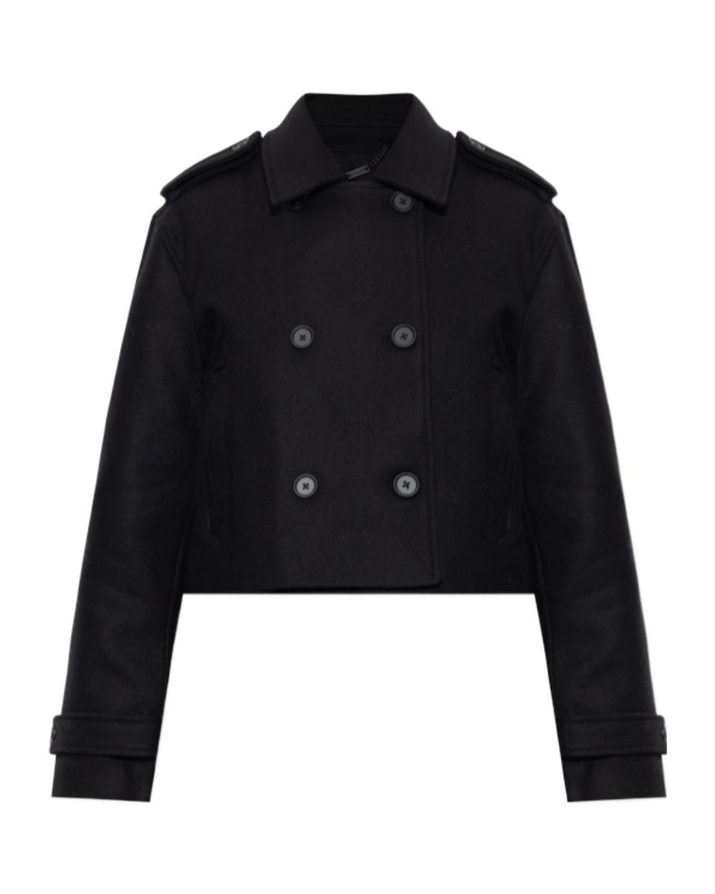AllSaints Black Button-Front Casual Jacket