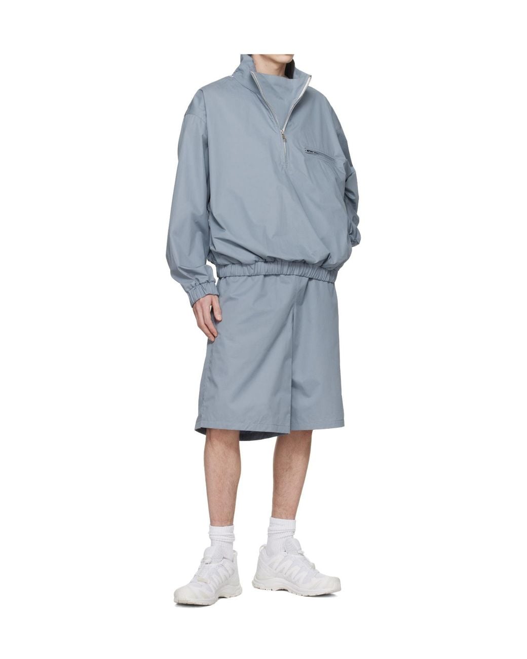 Rier Blue Elasticated Cotton Bermuda Shorts for men