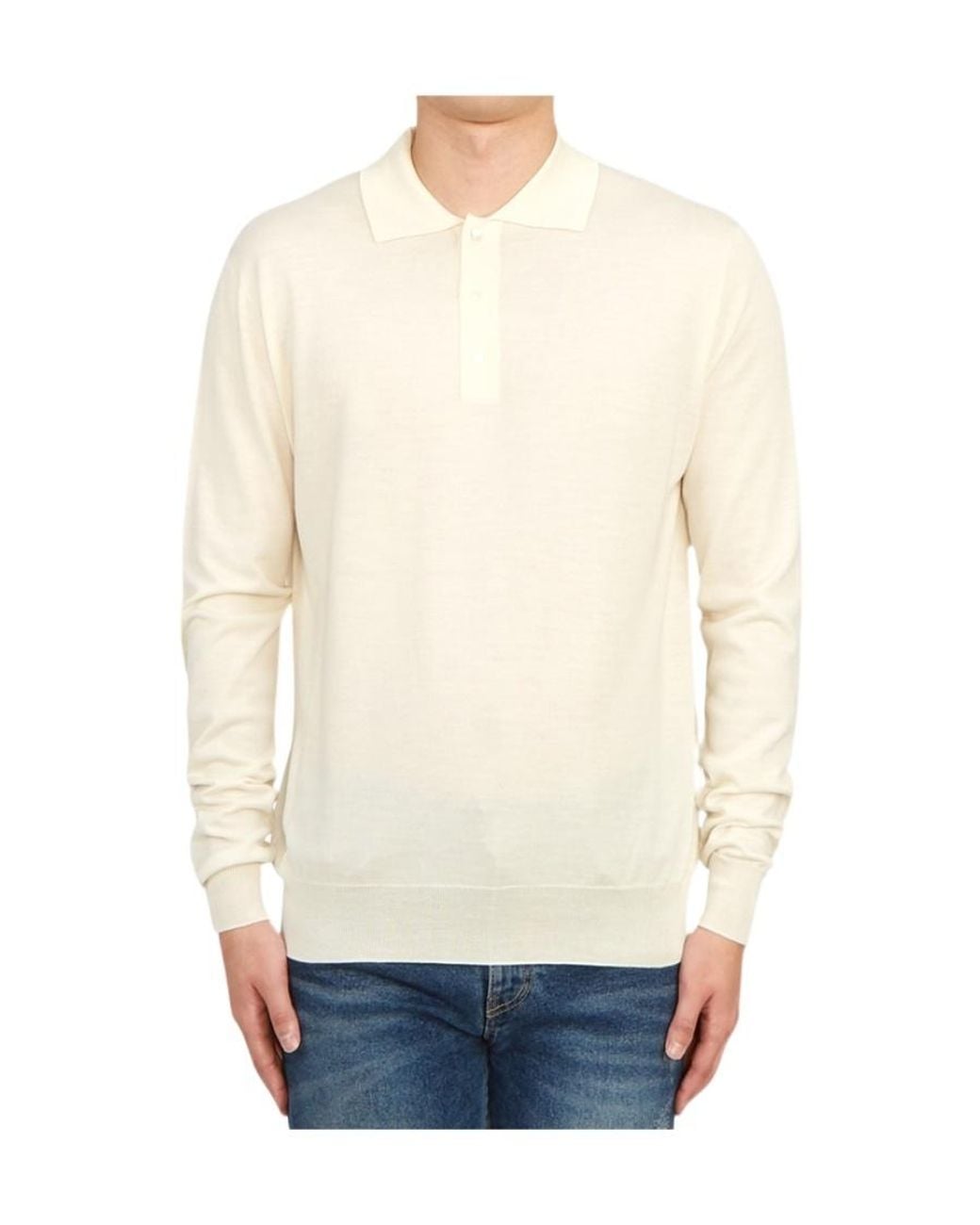 Lardini White Turn-Down Collar Short-Sleeve Polo Shirt for men