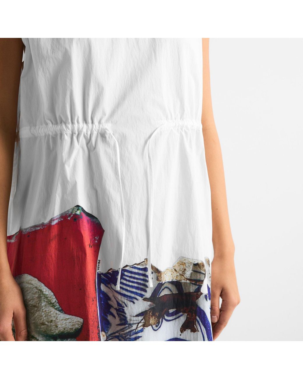 Prada White Simple Printed Skirt
