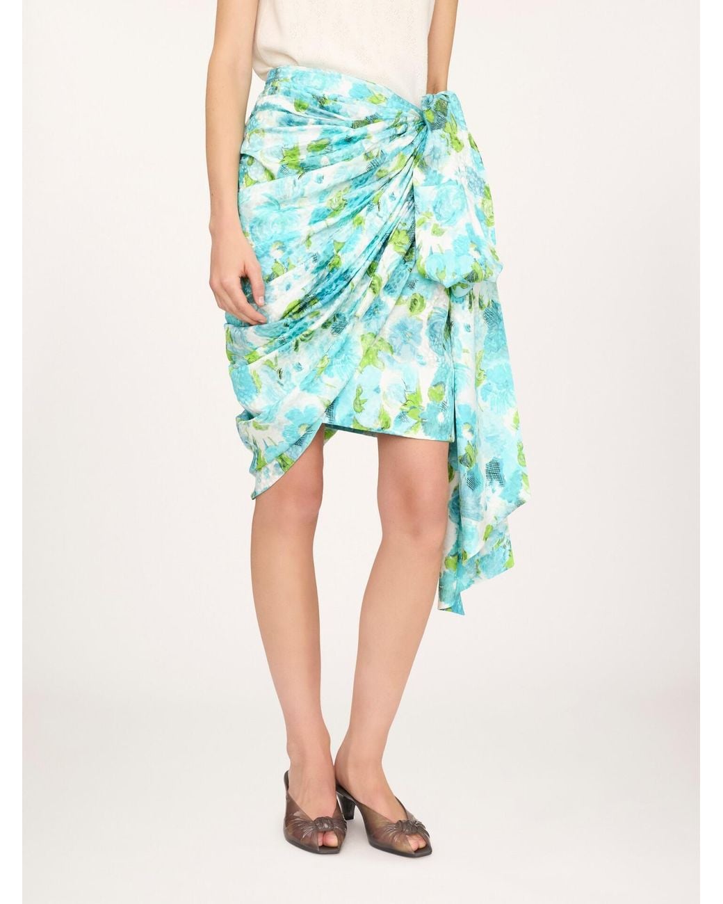 Chloé Blue Chloé Draped Wrap Skirt