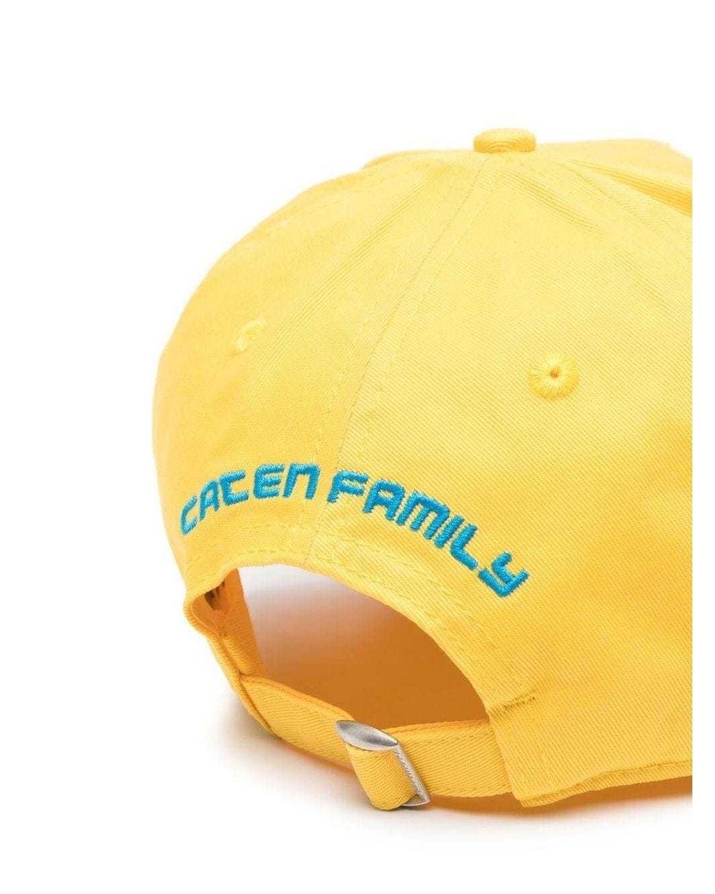 DSquared² Yellow Logo-Detailed Distressed Baseball Cap for men