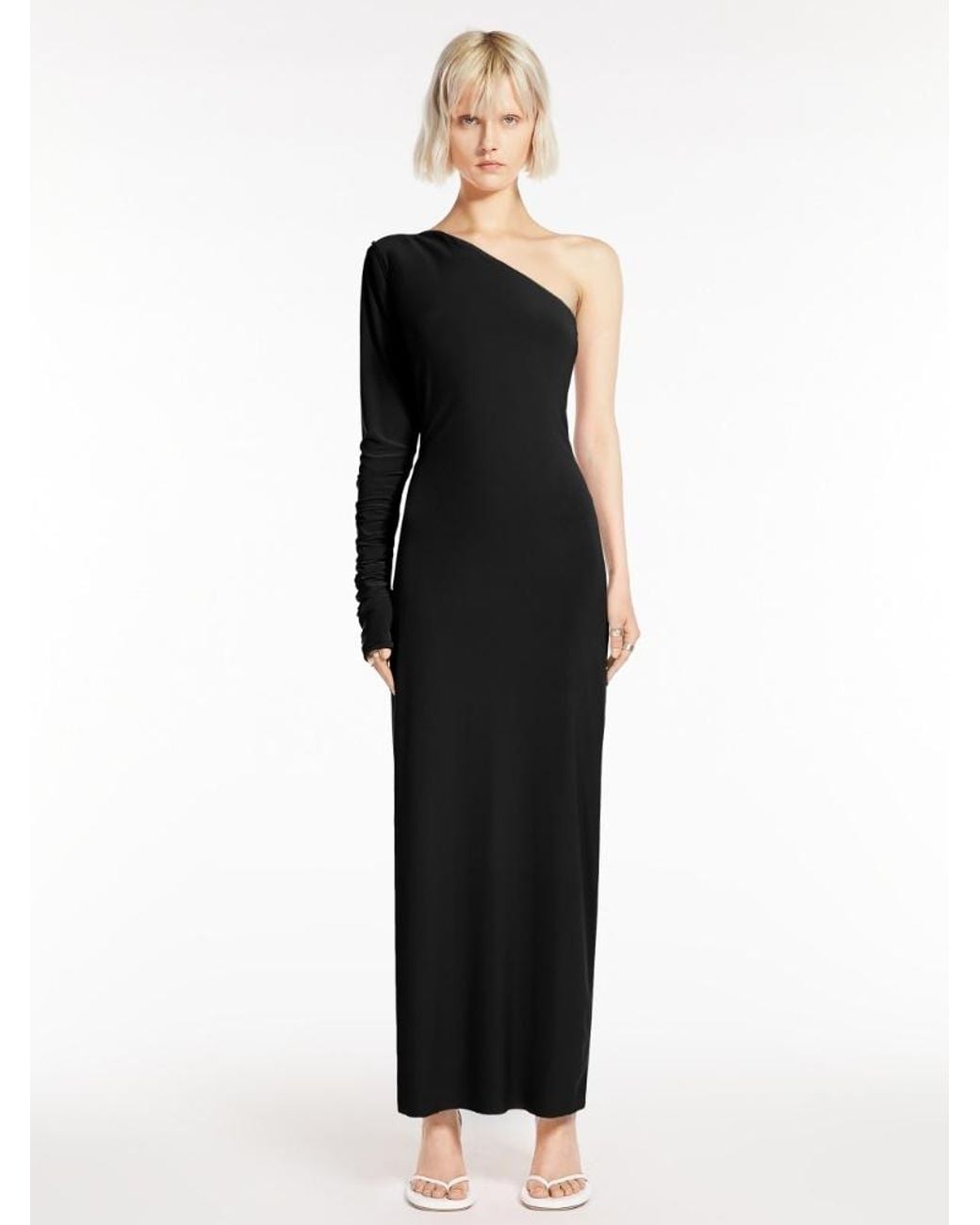 Sportmax Black Asymmetric Jersey Dress