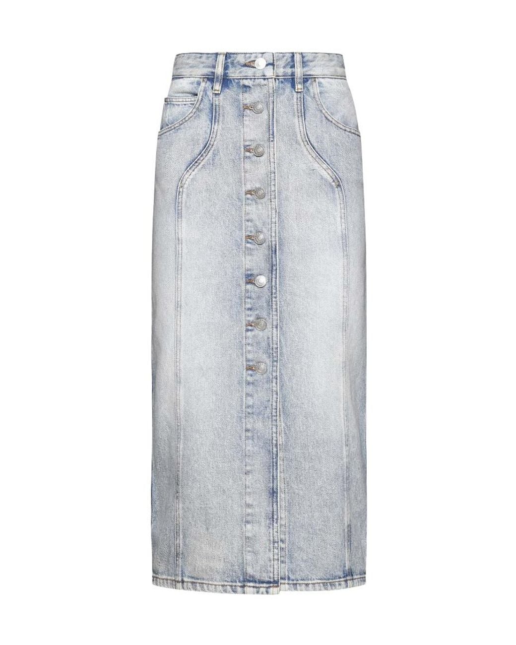 Isabel Marant Gray Isabel Marant Buttoned Midi Skirt