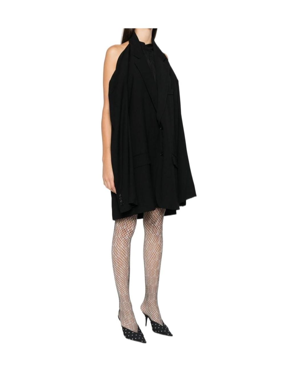 Balenciaga Black Suspended Tailored Dress