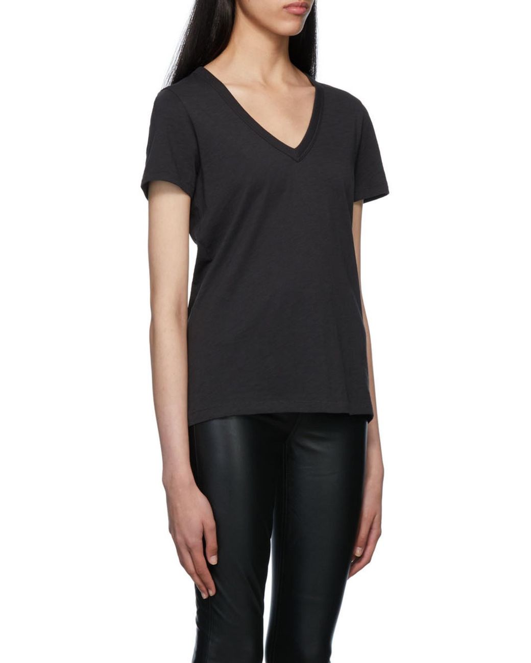 Rag & Bone Black Logo V-Neck T-Shirt