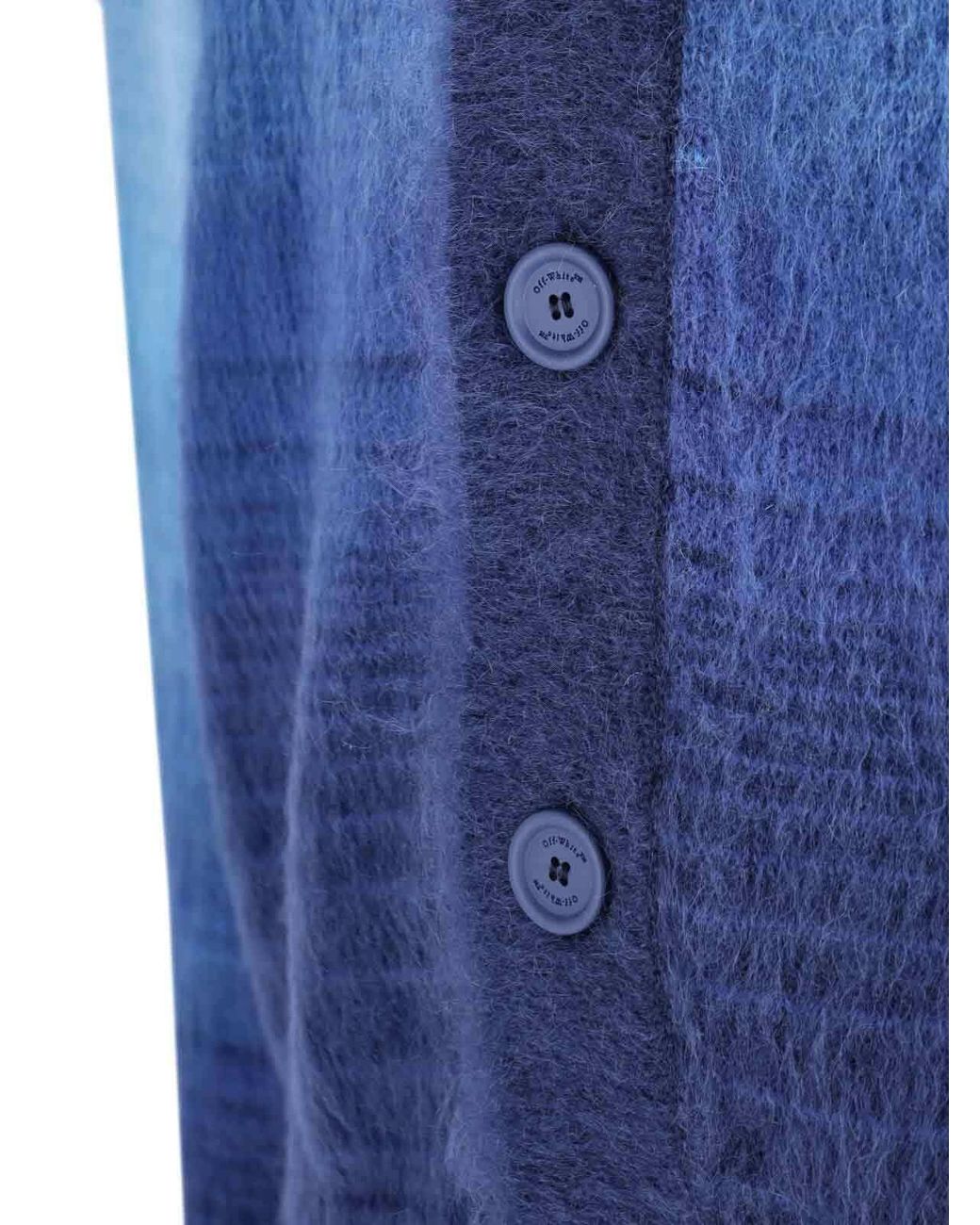 Off-White c/o Virgil Abloh Blue V-Neck Button-Up Cardigan for men
