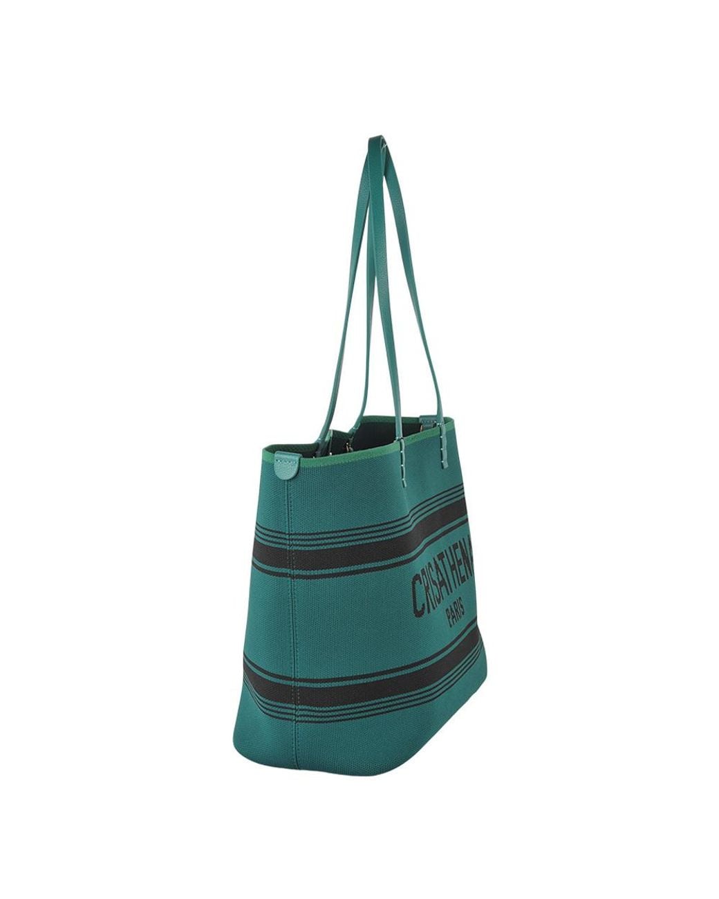Crisathena Green Large Double Handle Shoulder Bag