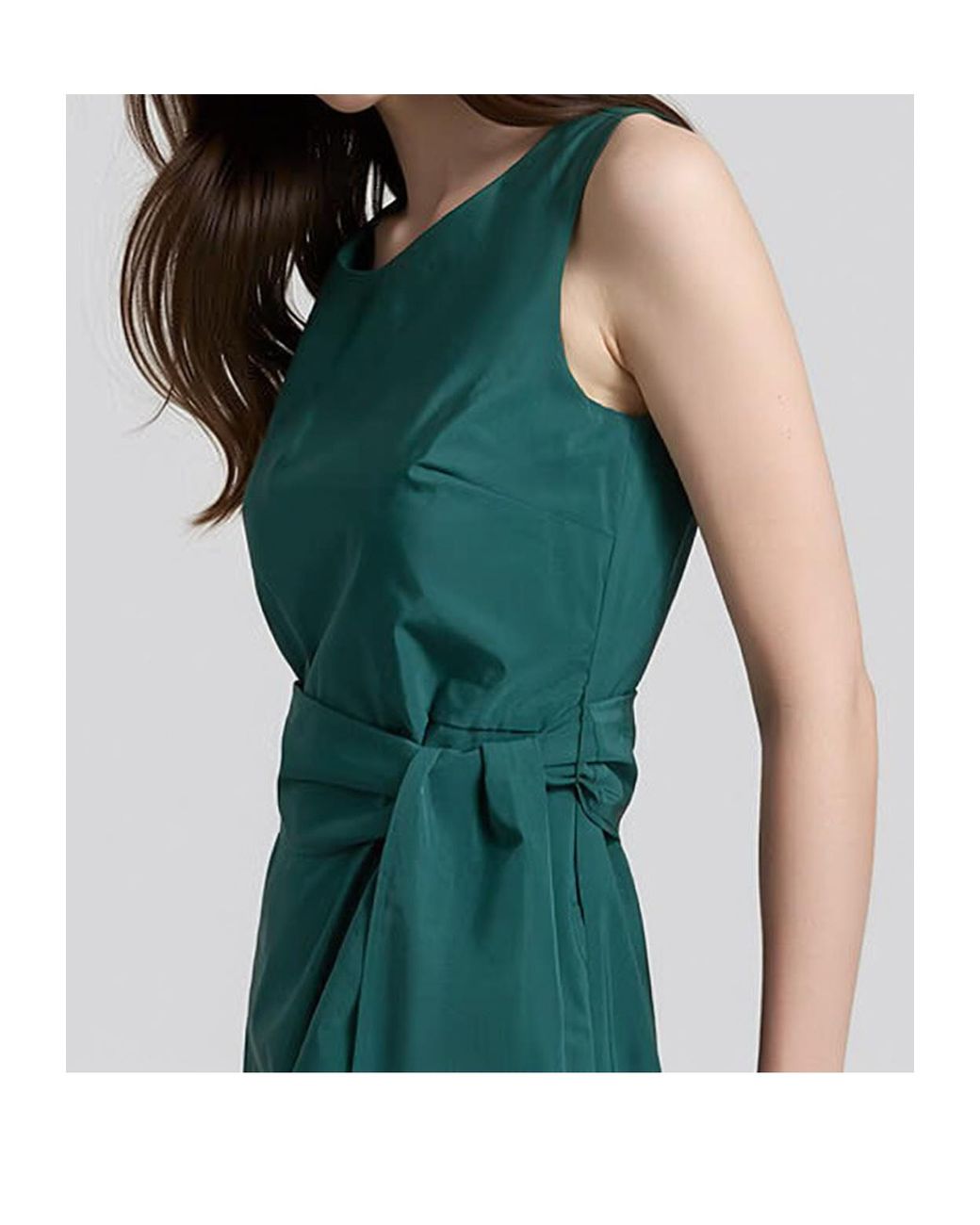 Weekend by Maxmara Green Belted Sleeveless Dress
