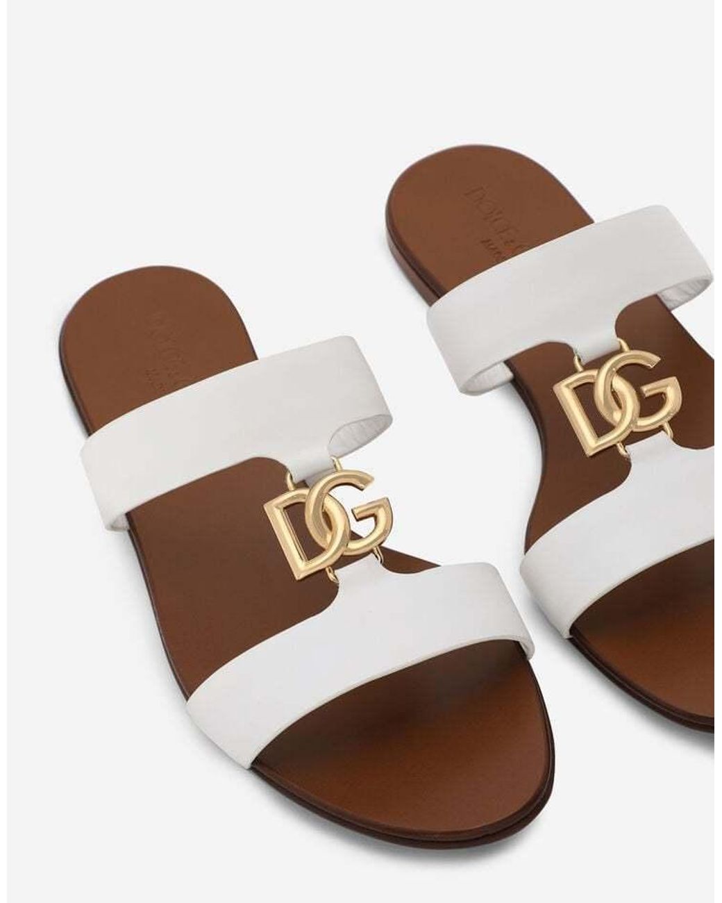 Dolce & Gabbana White Bianca Leather Sandals