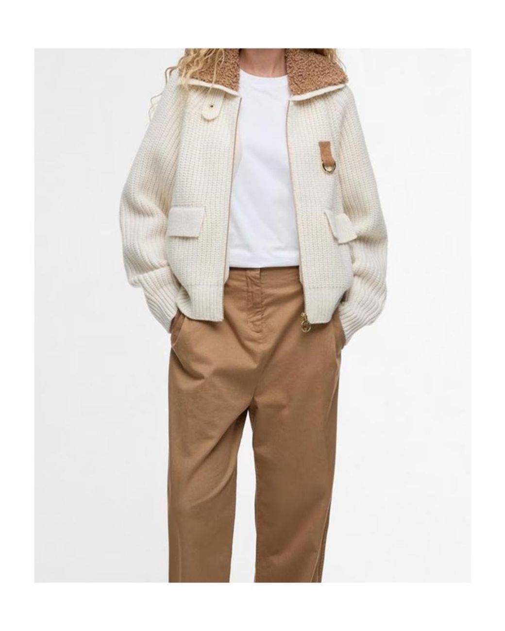 Barbour Natural Zip Shearling Sweater