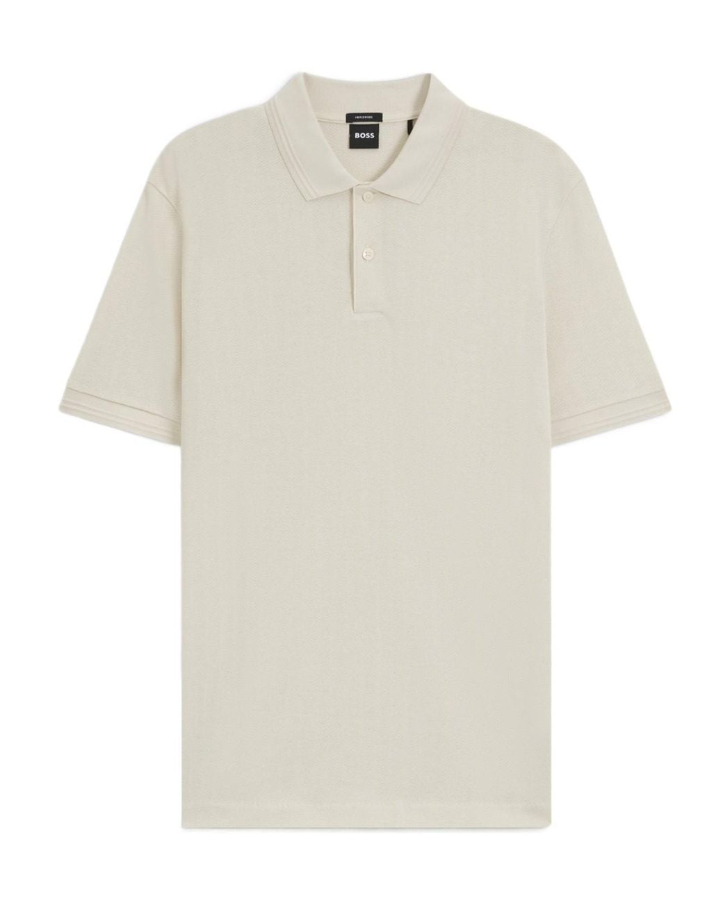 Boss White Cotton Polo Shirt for men