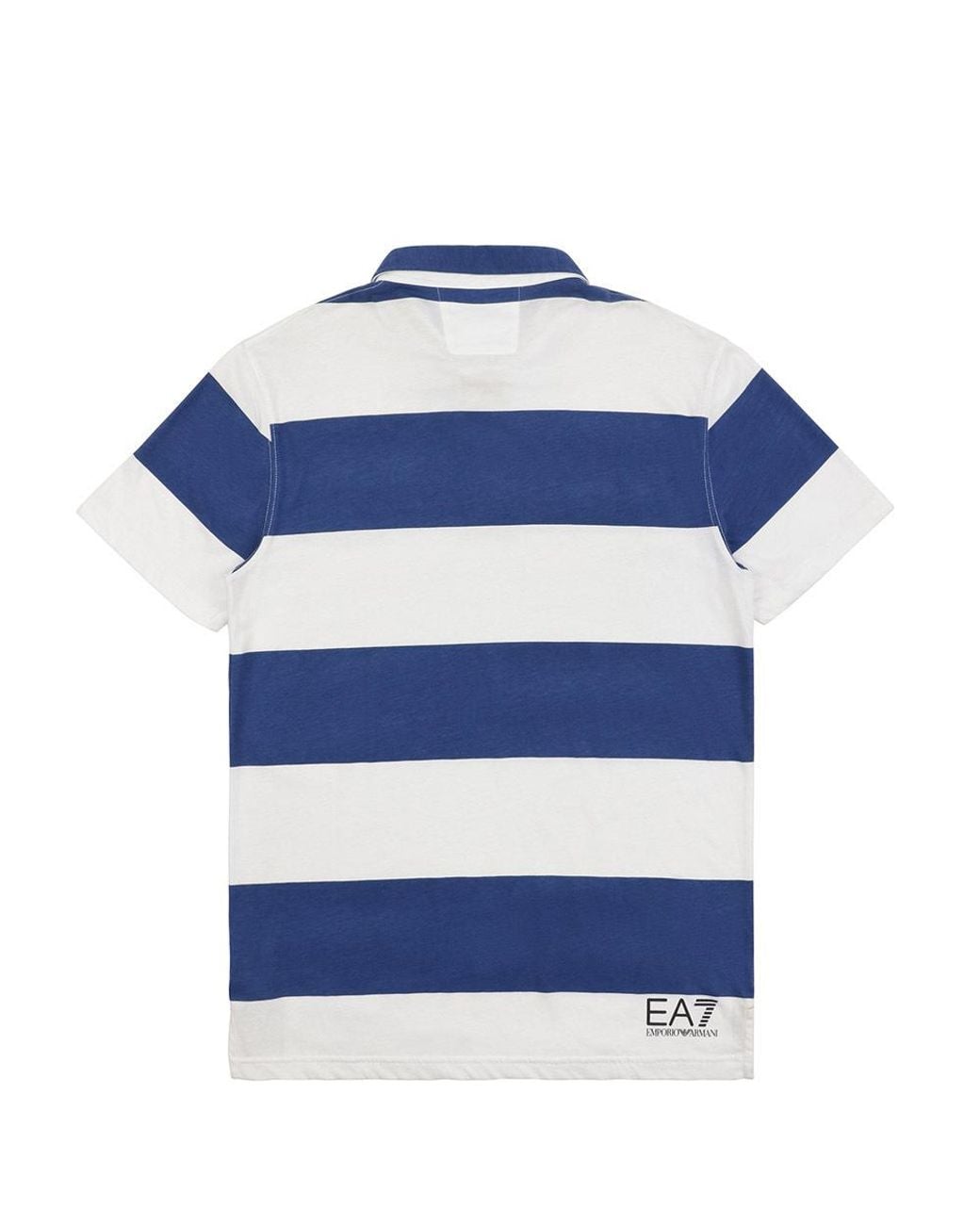 EA7 Blue Logo Patch Polo Shirt for men