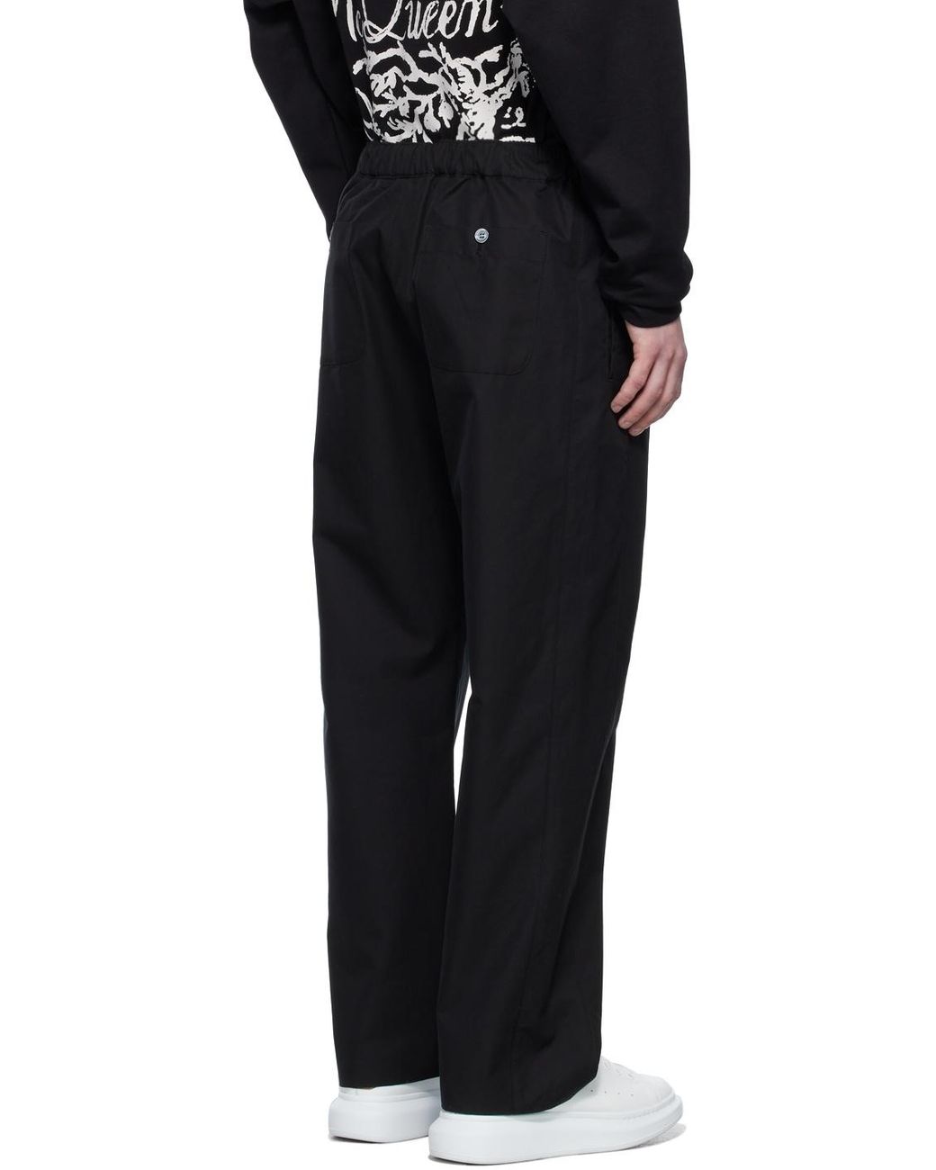 McQueen Black Wide Leg Trousers for men