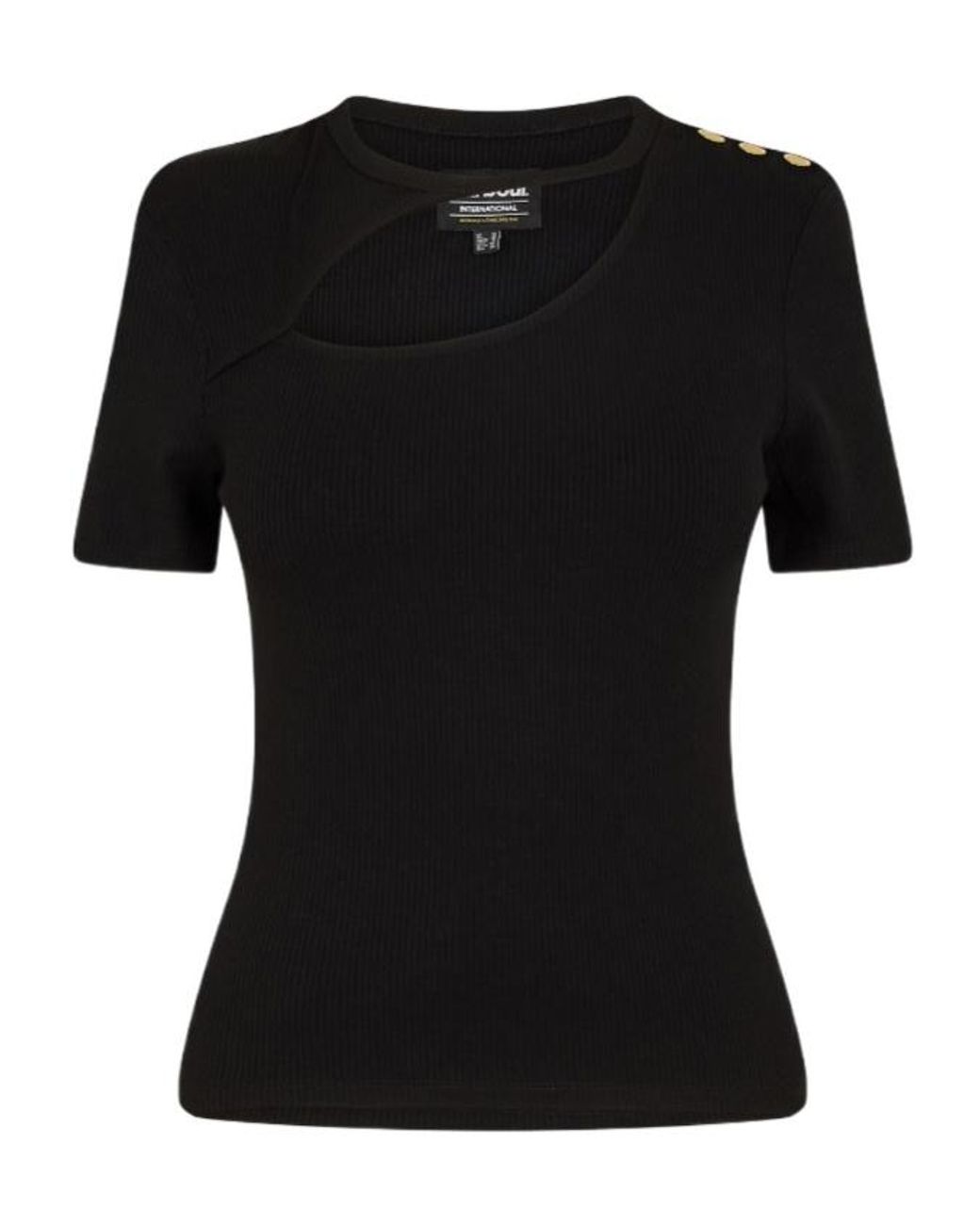 Barbour Black Hollow Neck T-Shirt