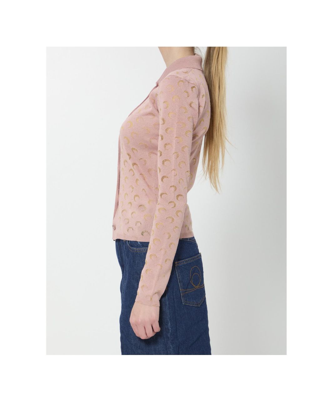 MARINE SERRE Pink All Over Printed Cardigan