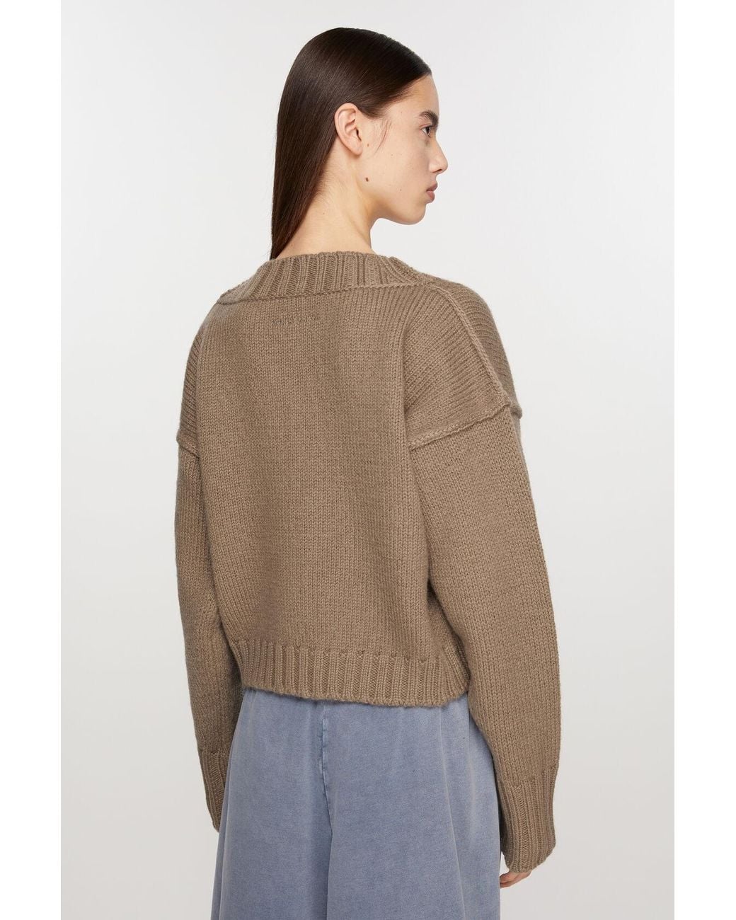 Acne Natural V-Neck Buttoned Cardigan