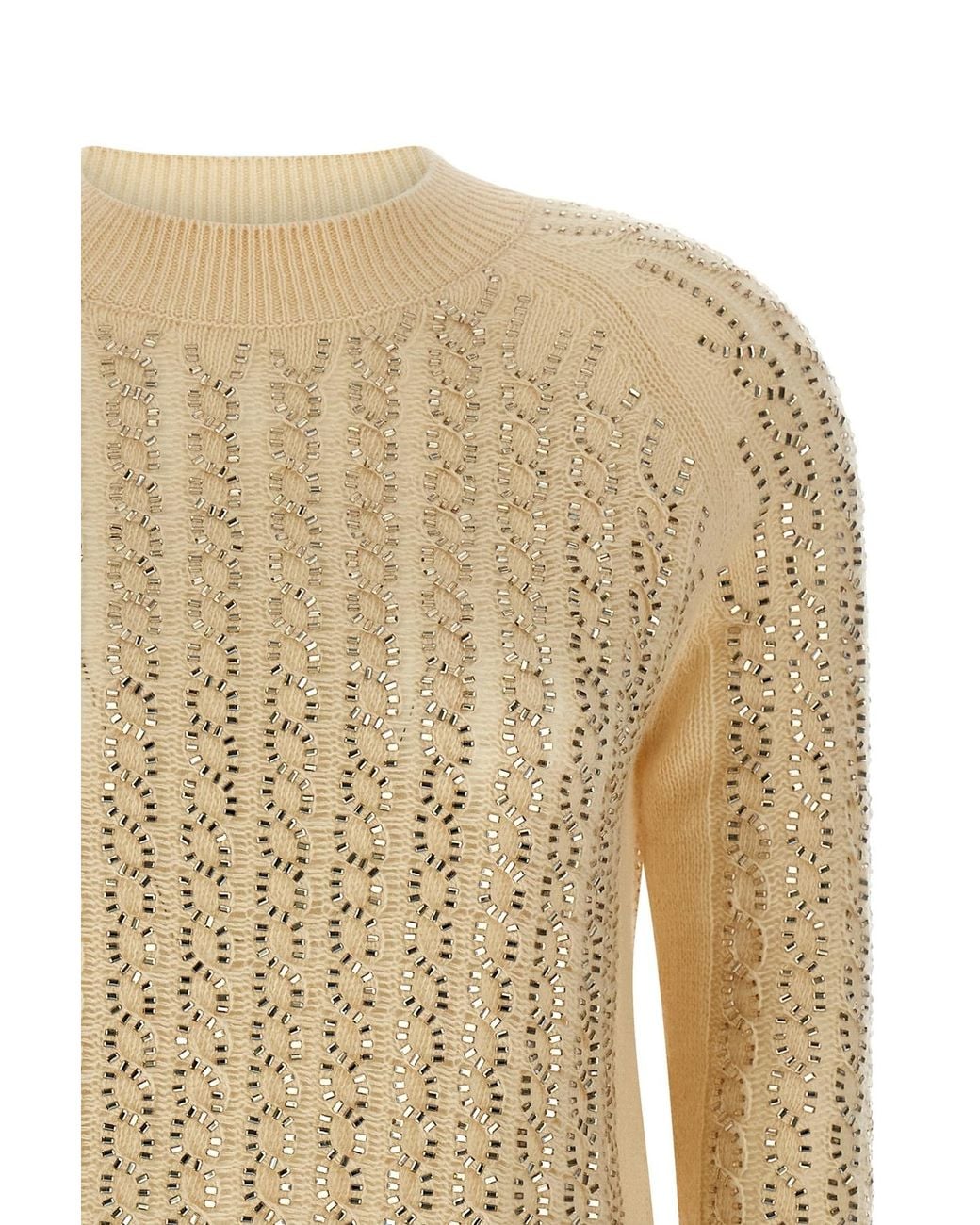 Ermanno Scervino White Baguette Studded Sweater