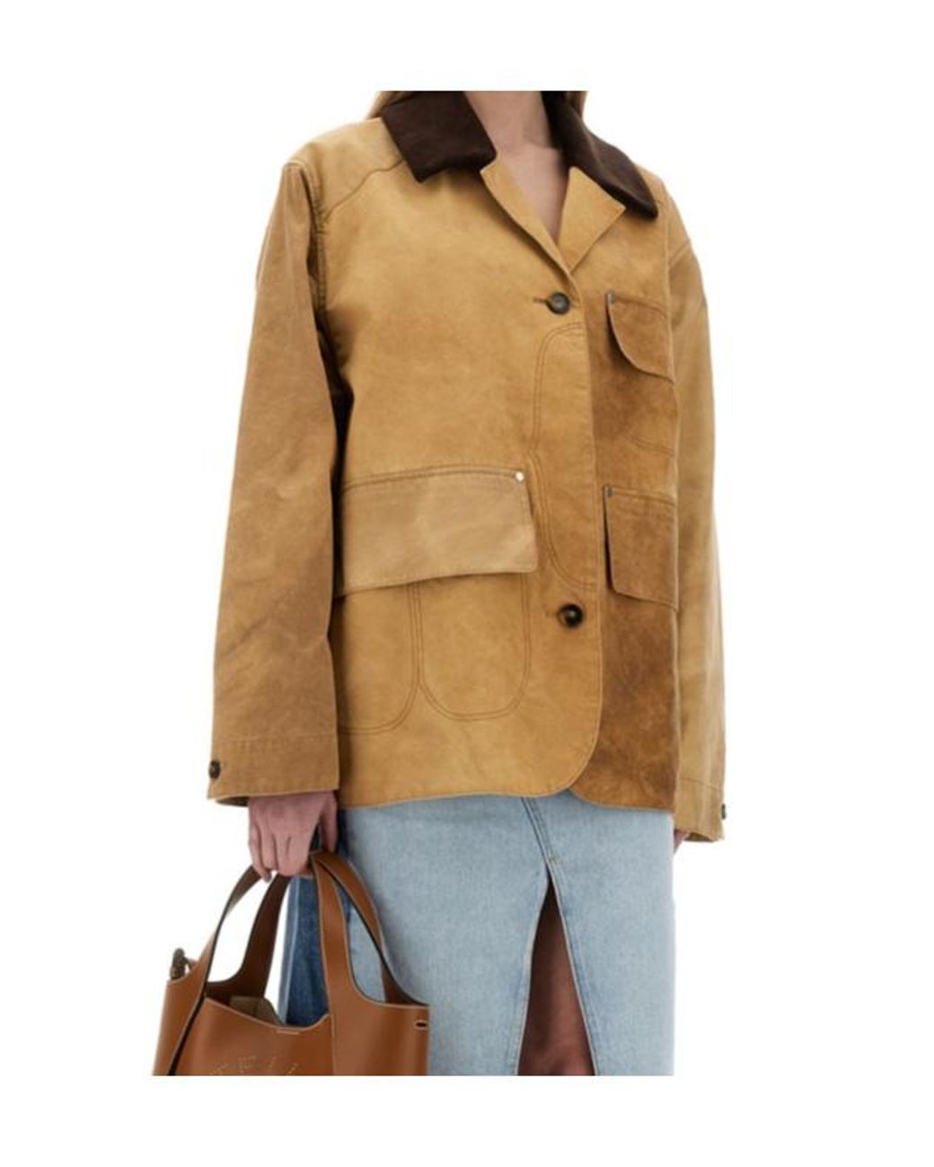 Stella McCartney Brown Corduroy Collar Aged Jacket