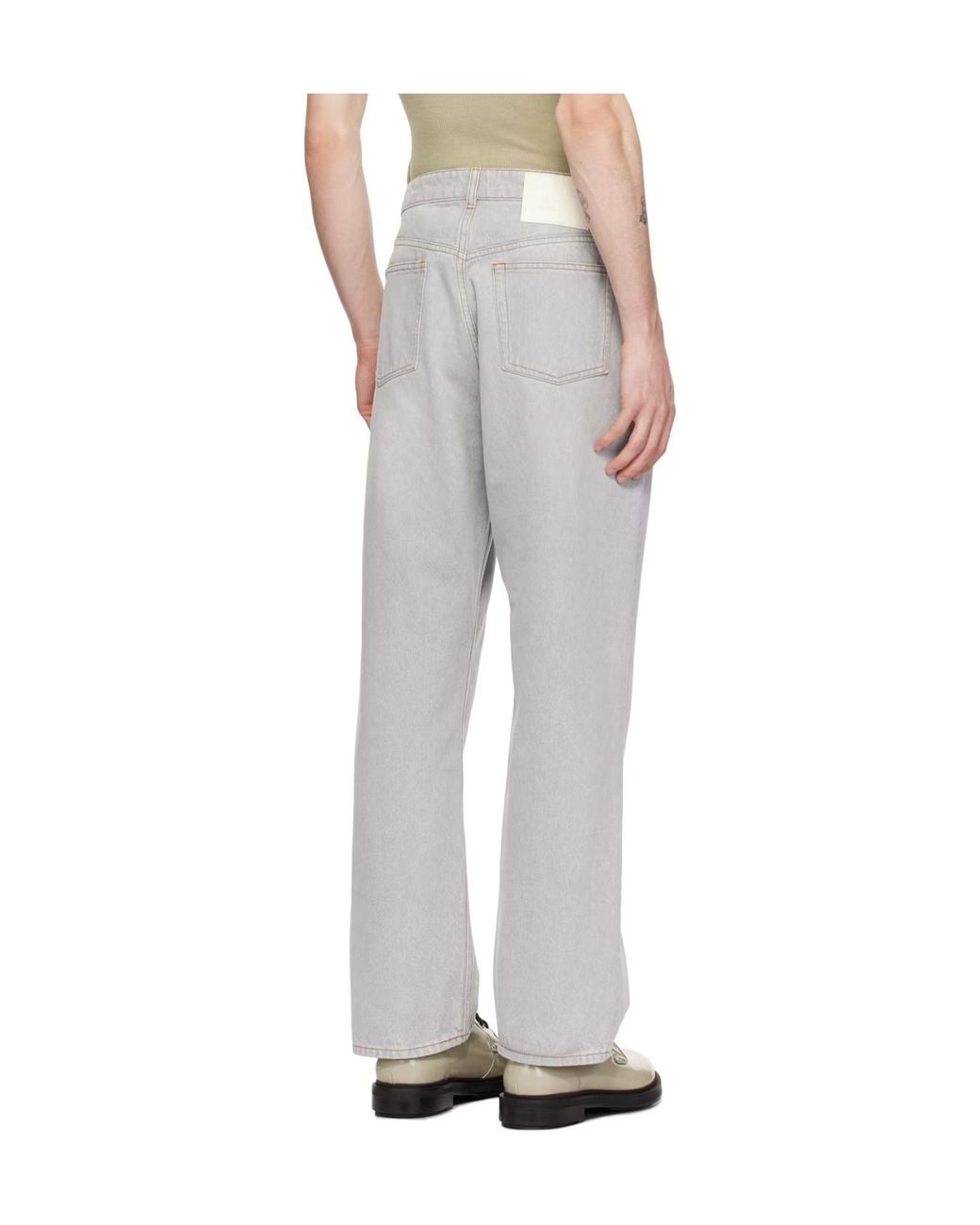 AMI Gray Ami Straight-Leg Jeans for men