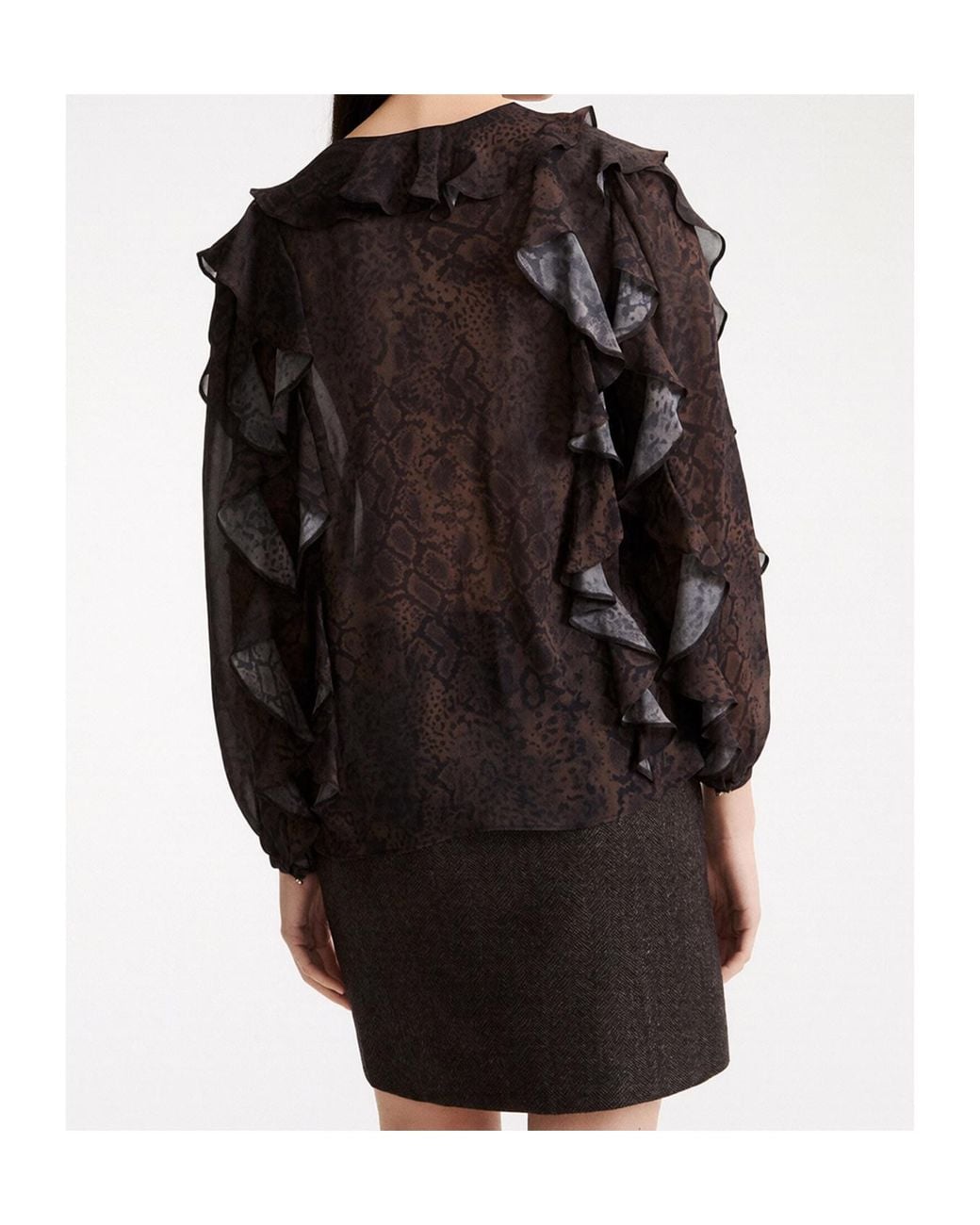 Marella Black Ruffled Blouse