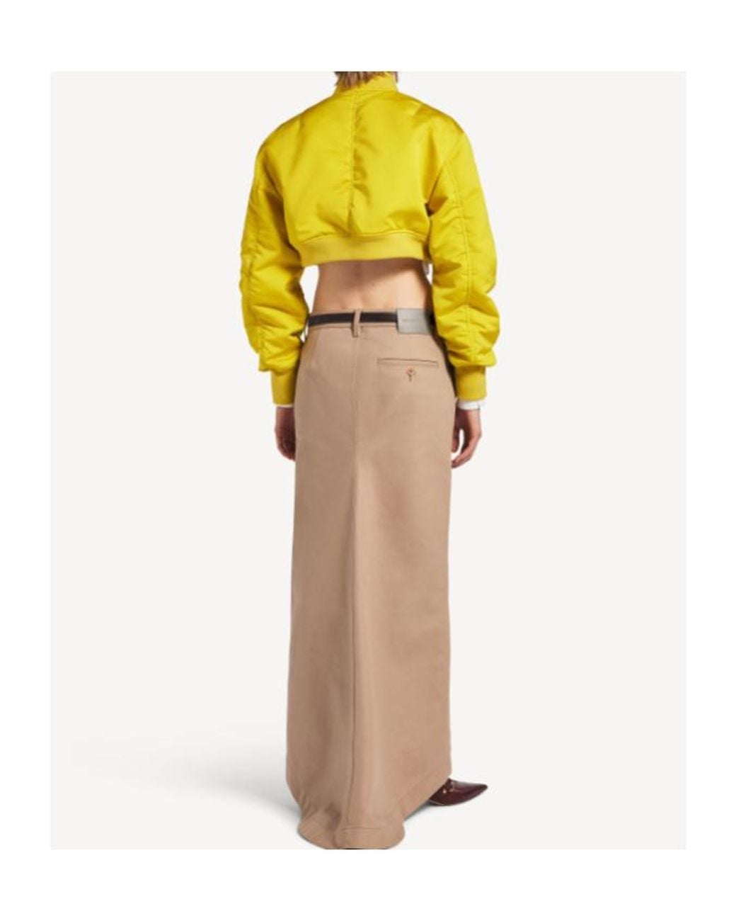 Balenciaga Yellow Cropped Bomber Jacket