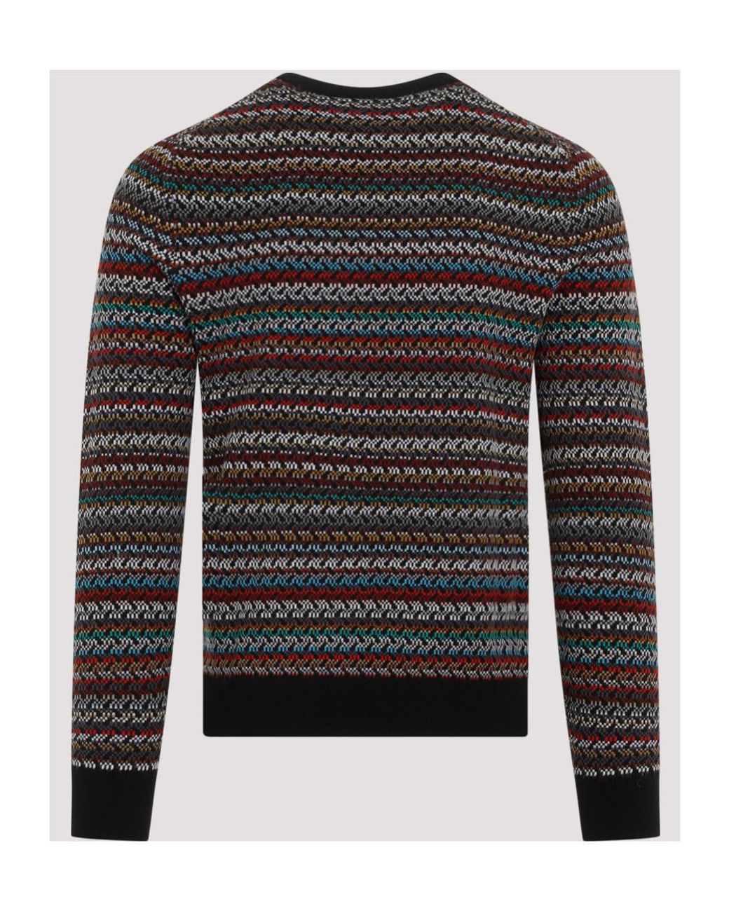 Paul Smith Gray Pattern-Intarsia Knitted Jumper for men