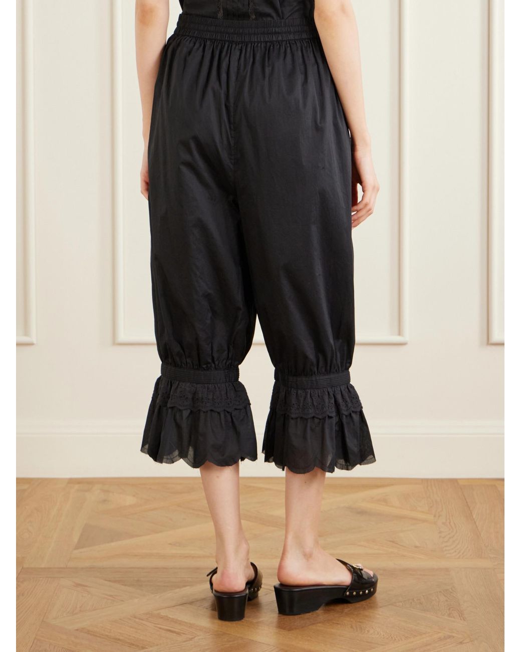 Staud Black Light Cotton Cropped Pants