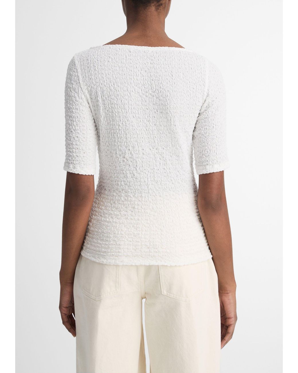 Vince White Short Sleeved V-Neck T-Shirt