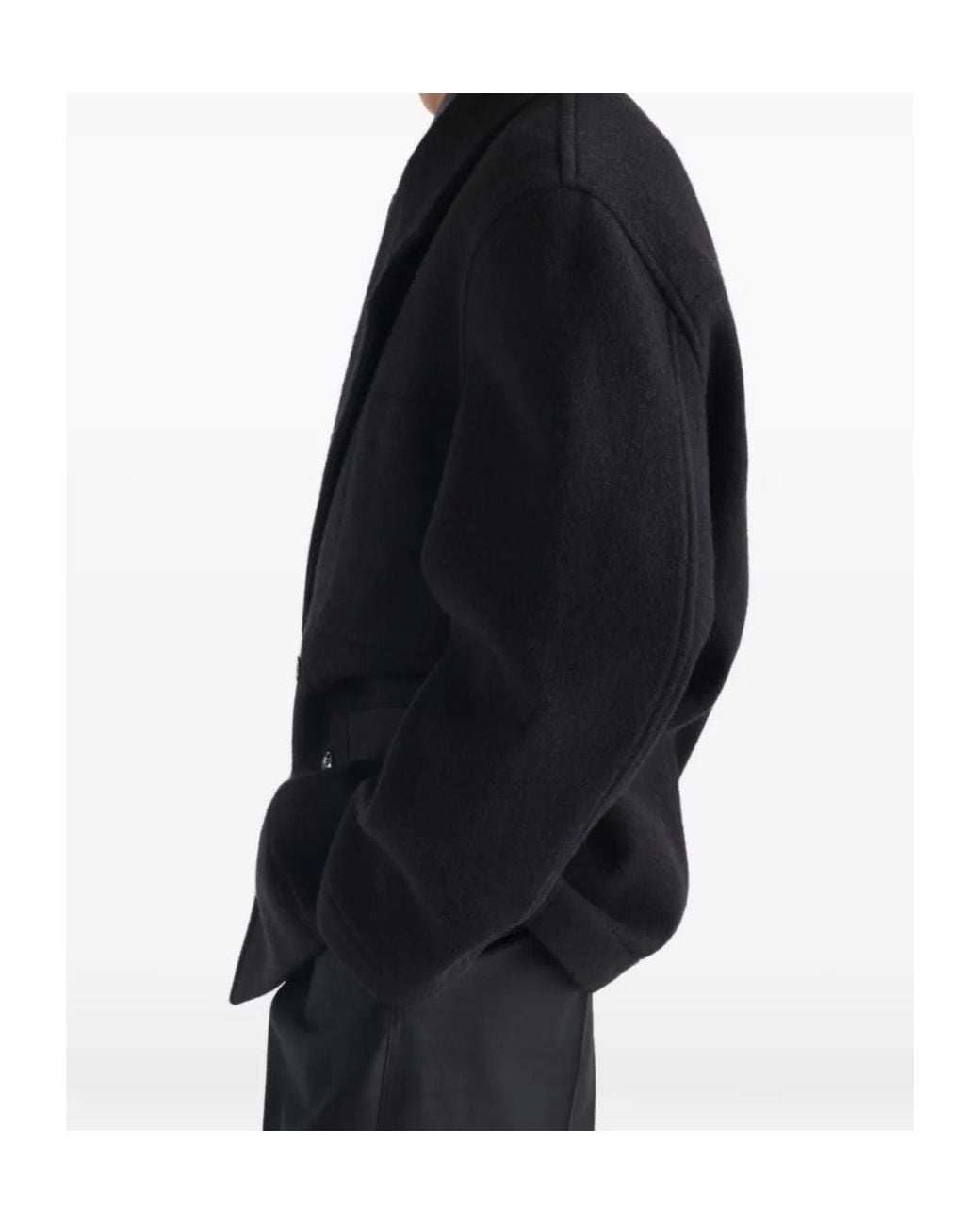Lemaire Blue Short Double-Breasted Coat for men