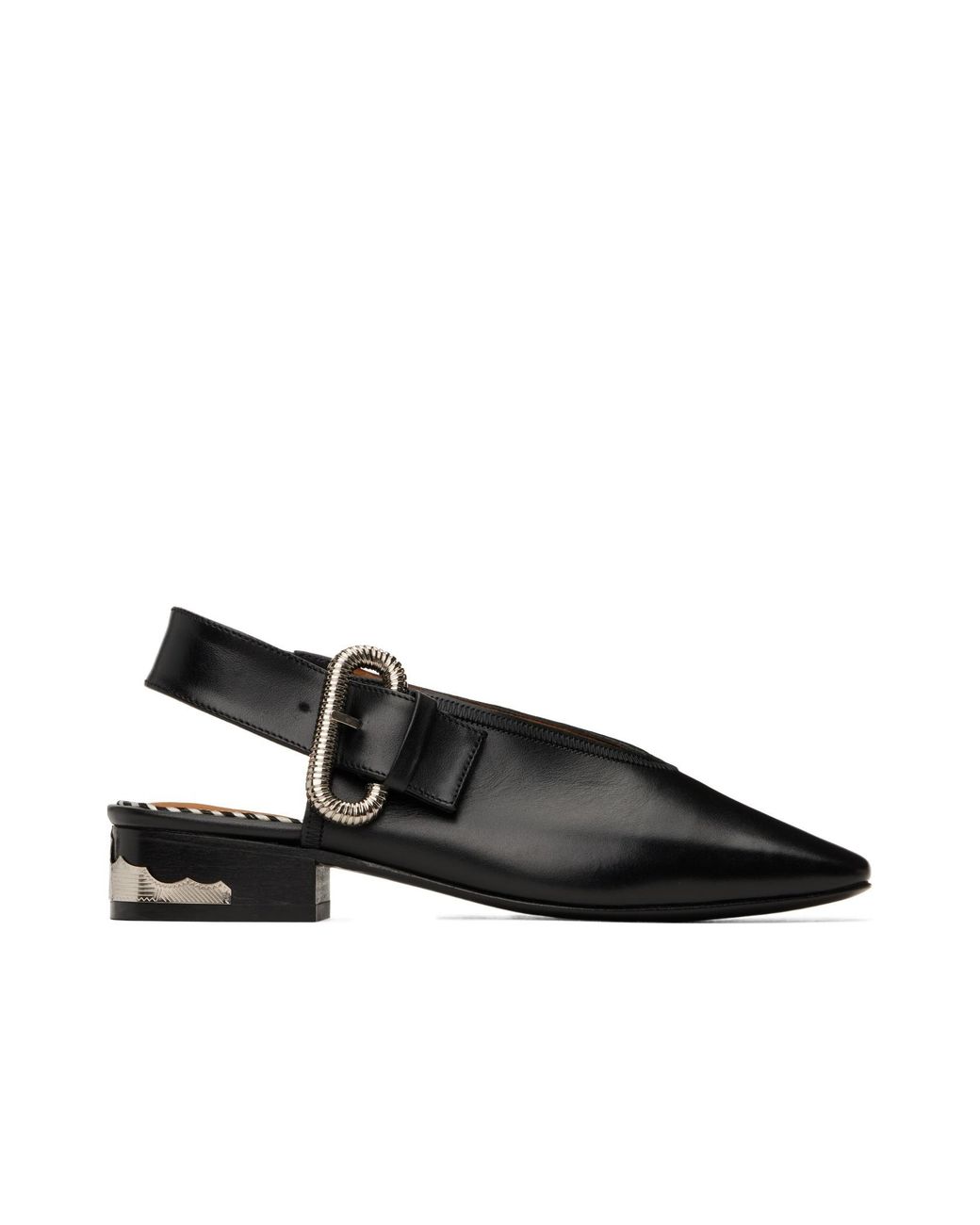 Toga Black Slingback High Heel Sandals
