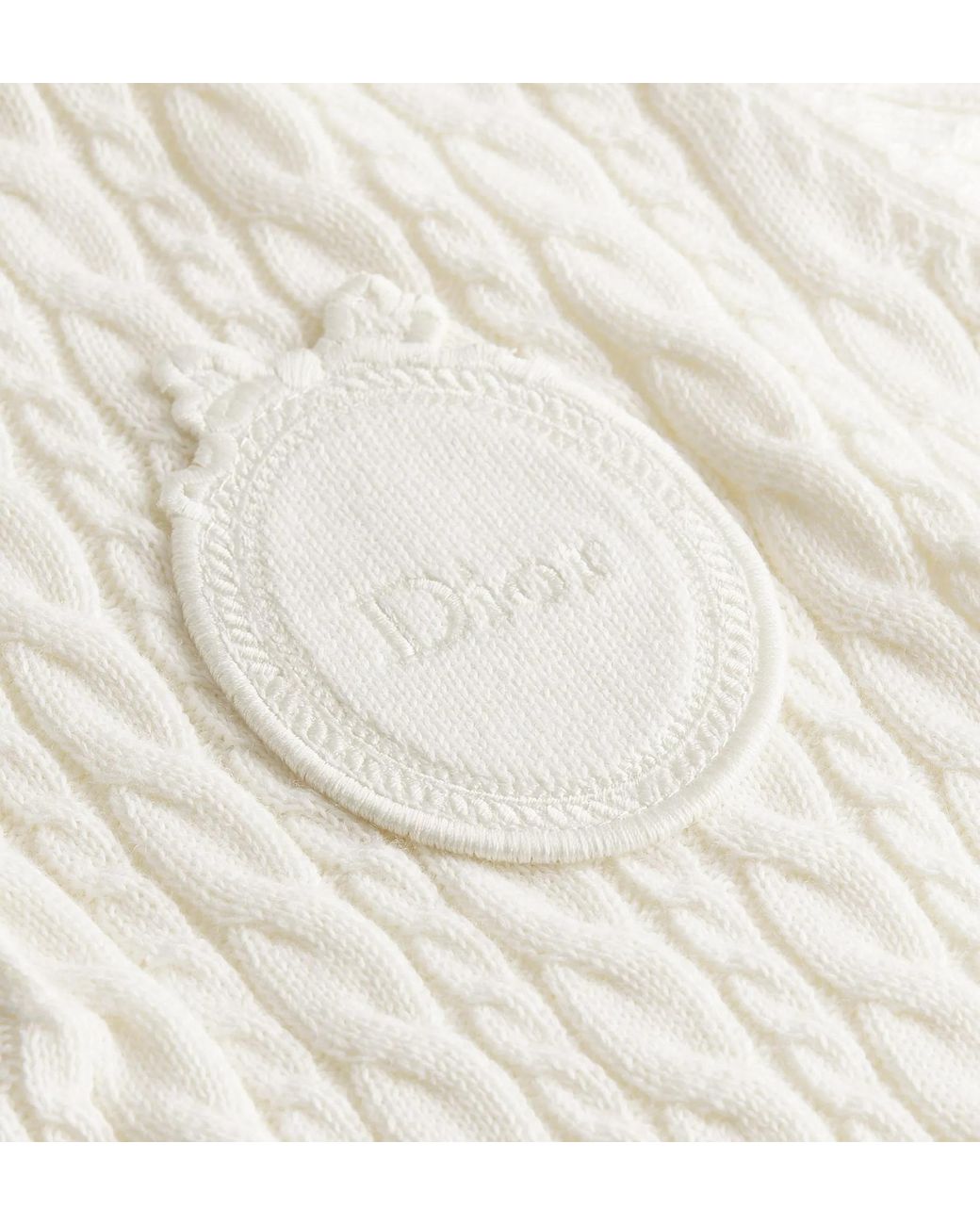 Dior White Short-Sleeved Wool Knit Top