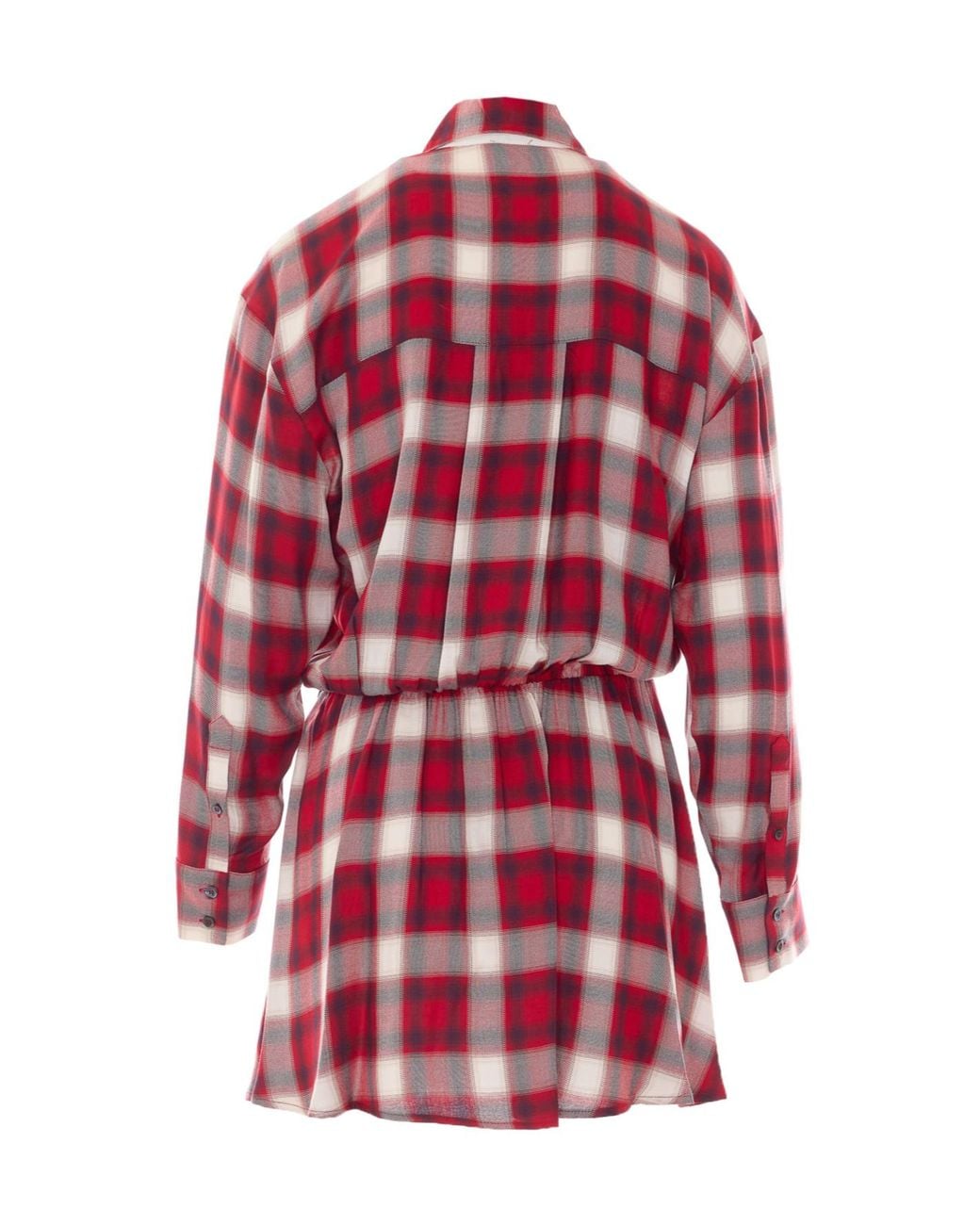 Pinko Red Buckle-Detailed Checked Dress